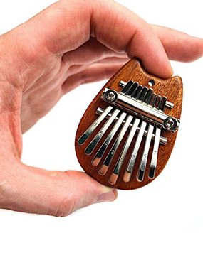 Leuchtklang Spielzeug-Musikinstrument Mini Kalimba 8 Töne Daumenklavier Thumb Piano C-Dur Holz Anhänger