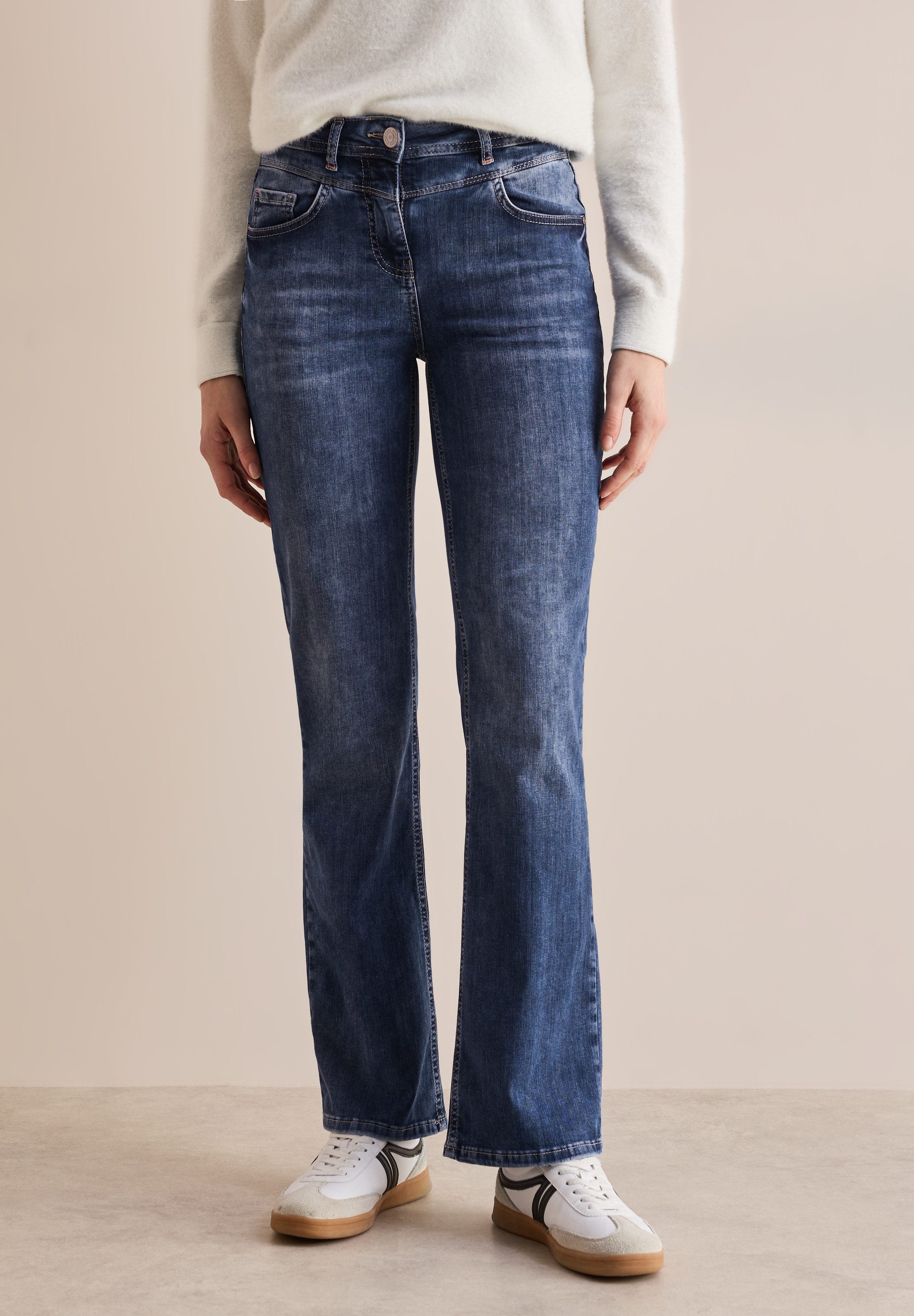 CECIL Bootcut-Jeans High Waist