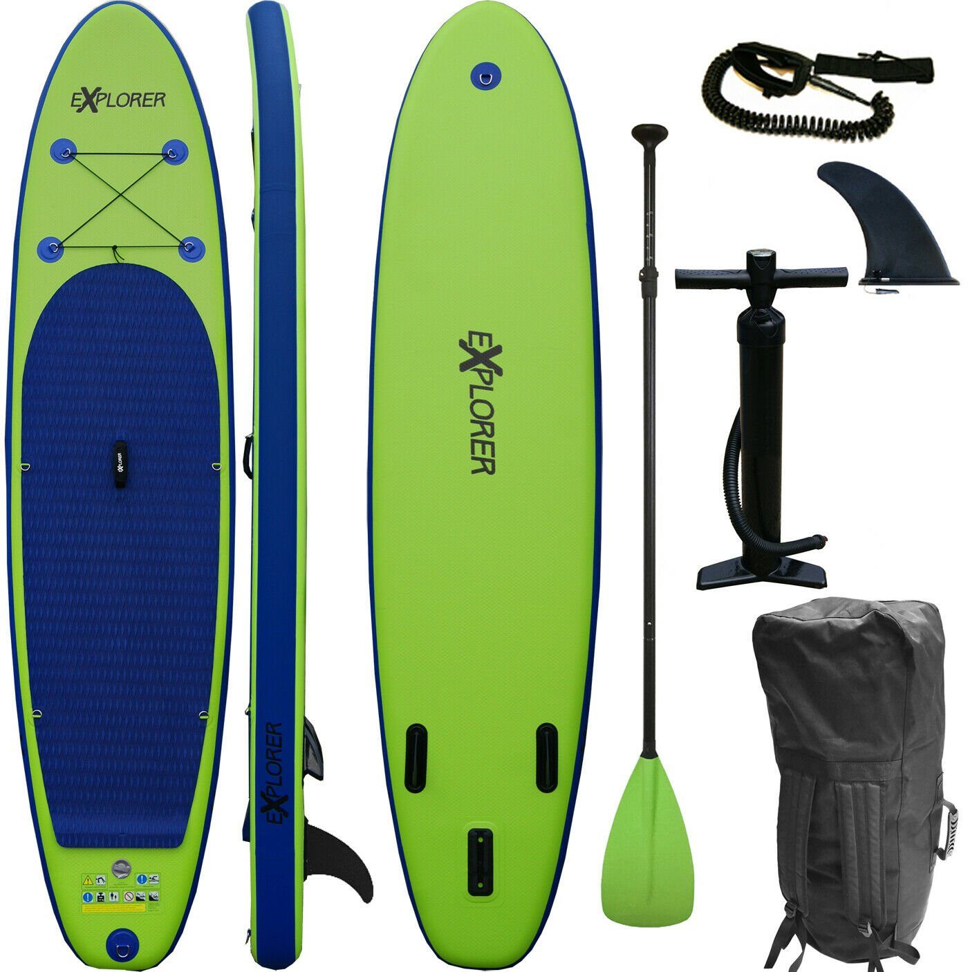 EXPLORER Inflatable SUP-Board EXPLORER 320, (mit Paddel, Pumpe und Transportrucksack)