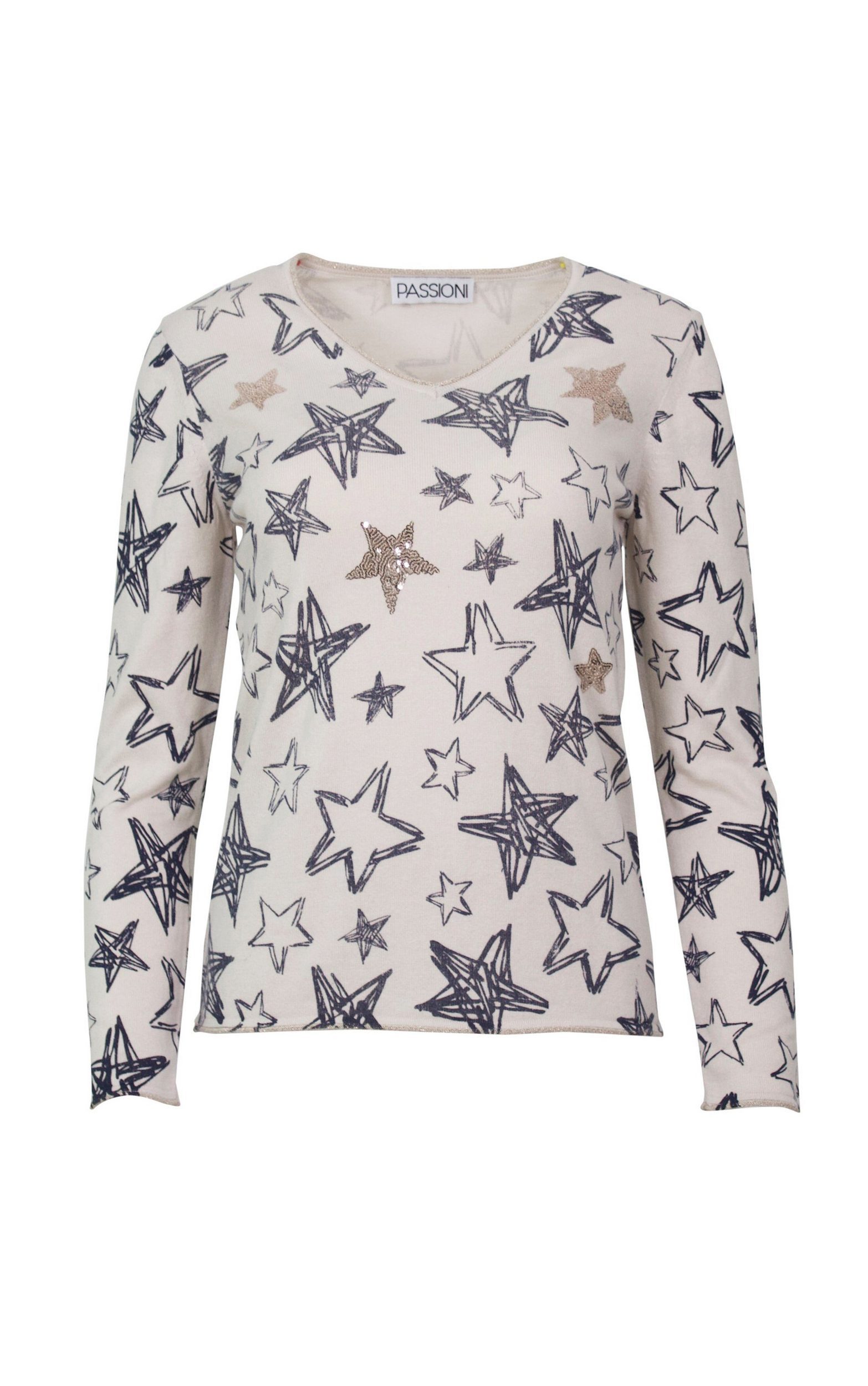 Passioni Strickpullover Pullover mit Sternenprint casual günstig online kaufen