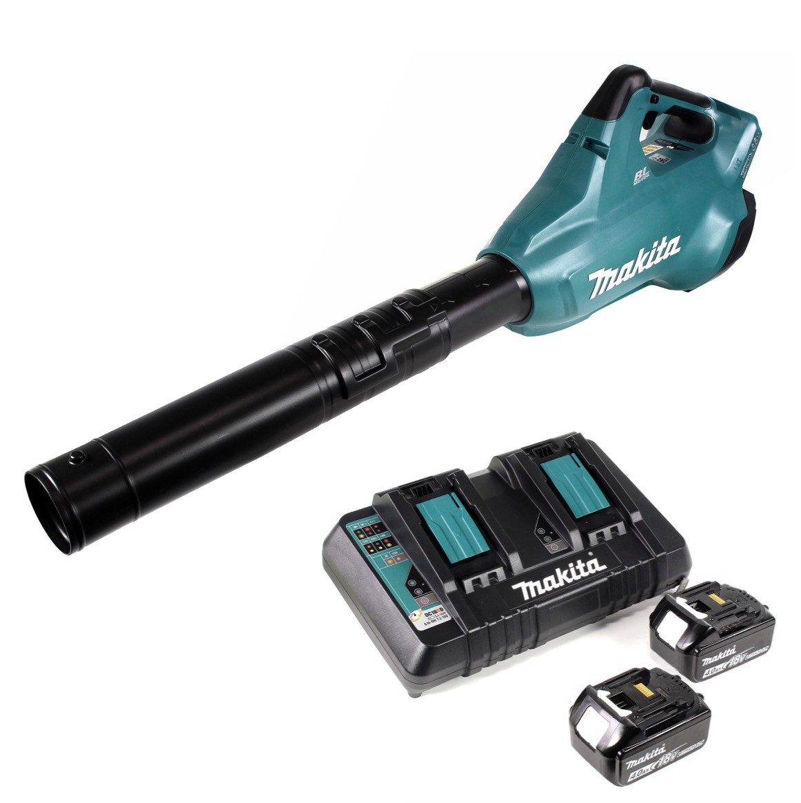Makita Akku-Laubbläser DUB 362 PM Akku Laubbläser 36V + 2x Akkus 4,0 Ah + Doppellladegerät