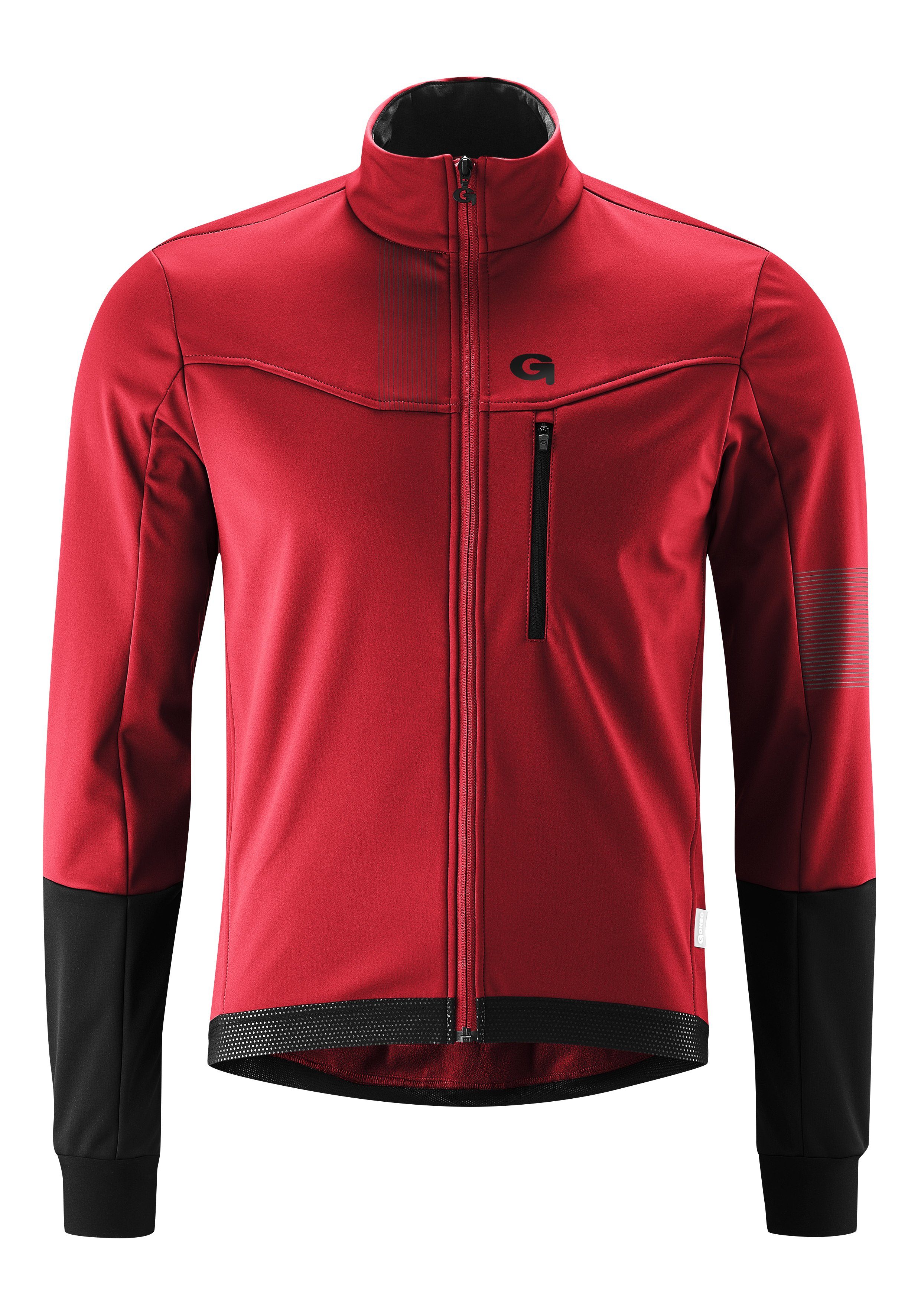 Windjacke ziegelrot Valaff und Softshell-Jacke, Fahrradjacke atmungsaktiv wasserabweisend Herren Gonso