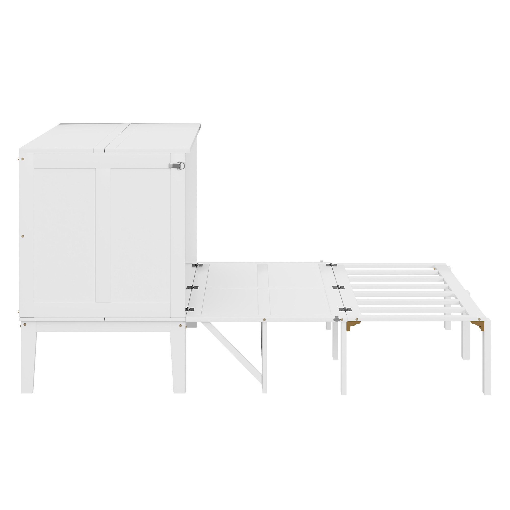 Odikalo Schrankbett Jugendbett 140x200 cm, Wandbett mit Lattenrost