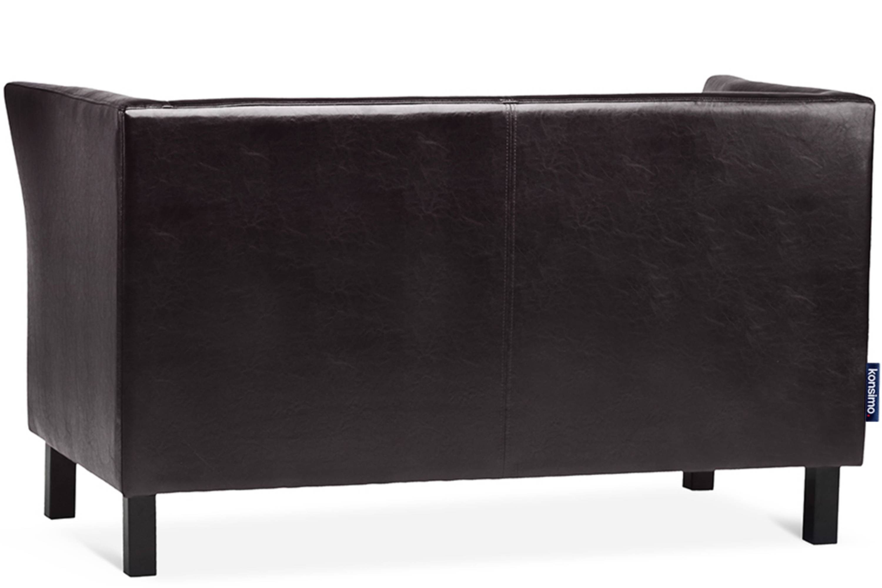 Konsimo 2-Sitzer ESPECTO Sofa | Kunstleder, und Rückenlehne, 2 dunkelbraun Massivholzbeine weiche Personen, hohe dunkelbraun hohe Sitzfläche