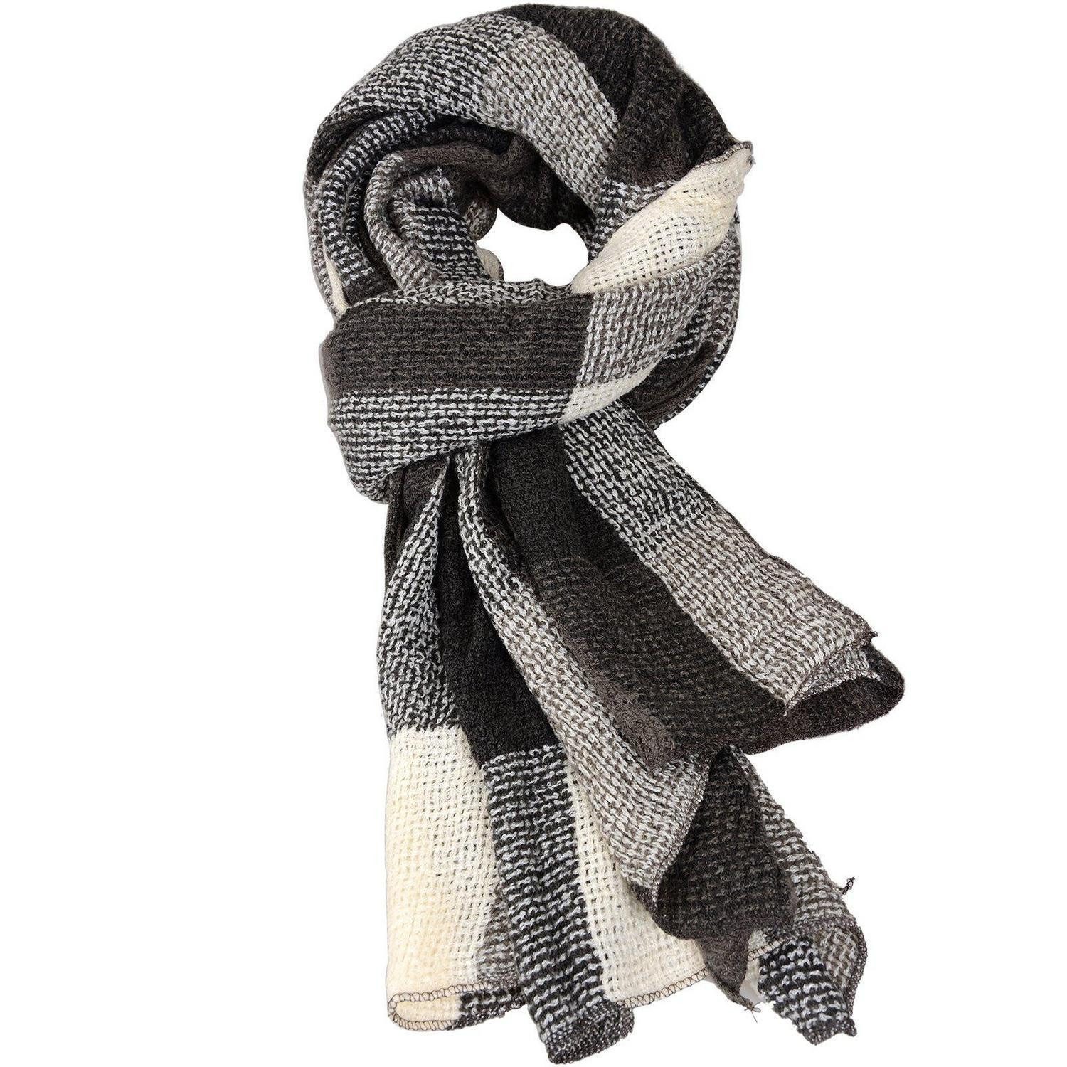 LuxusKollektion Kaschmirschal Schal Damen Cashmere Imitation Karo Herbst Winter Grau