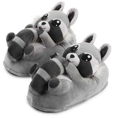 Corimori Tier Pantoffeln für Erwachsene Einheitsgröße 34-44 Plüsch Hausschuhe Witzige, lustige Tier-Hausschuhe, Erwachsene, Damen, Herren, Plüsch