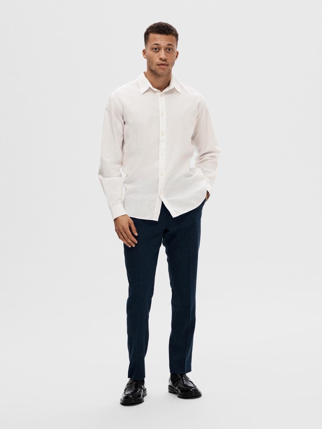 Selected Leinenhemd SLHSLIMNEW-LINEN SHIRT LS NOOS unifarben