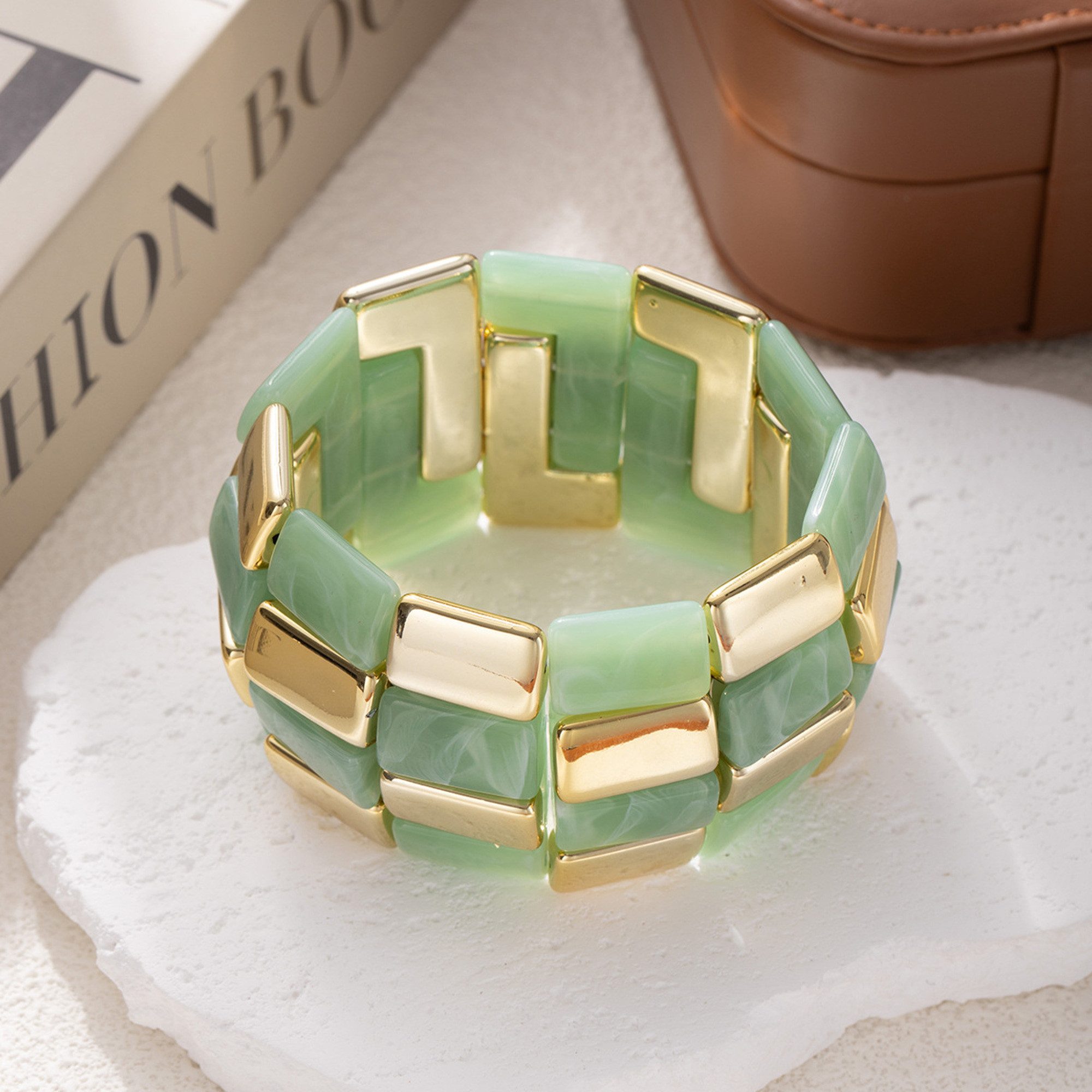 KARMA Armband Damen breit Acryl dehnbar vers. Farben 6 cm (Geschenk für Sie günstig online kaufen