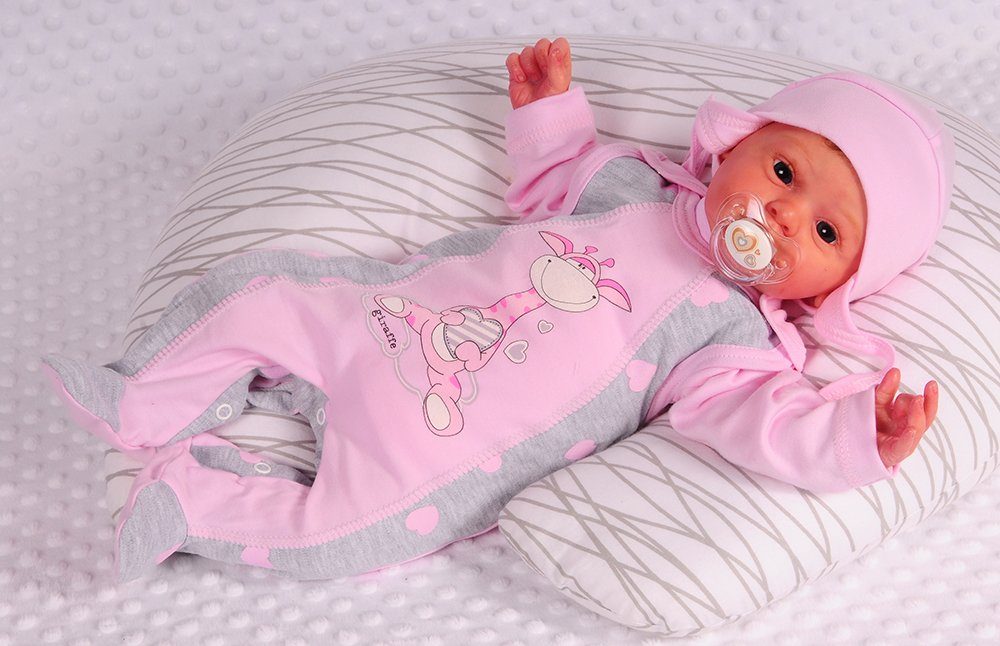 La Bortini Strampler Baby Anzug für Frühchen Neugeborene Strampler Langarmshirt Mütze 44 50