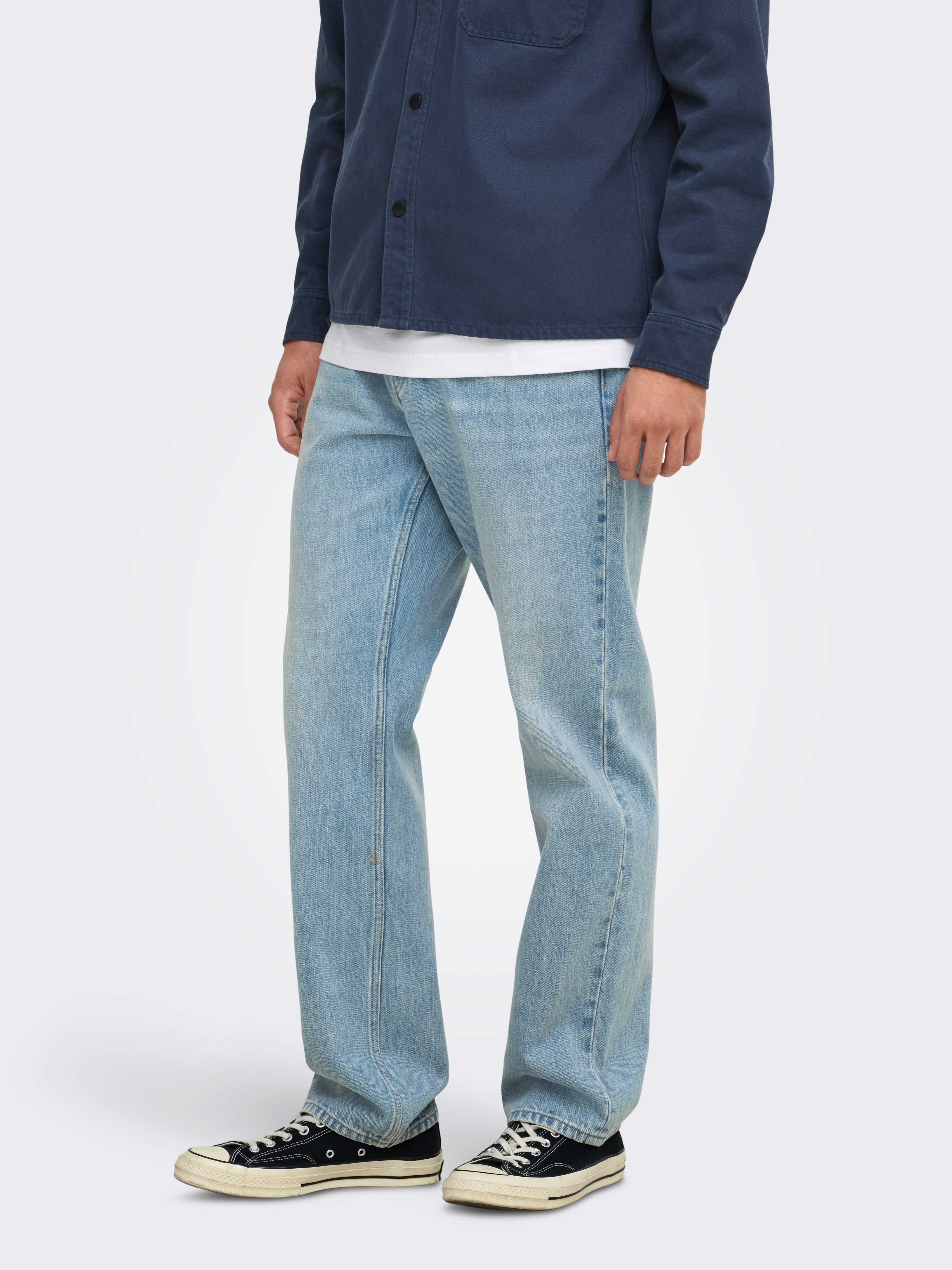 ONLY & SONS Straight-Jeans ONSEDGE STRAIGHT DNM Baumwolle, straight fit