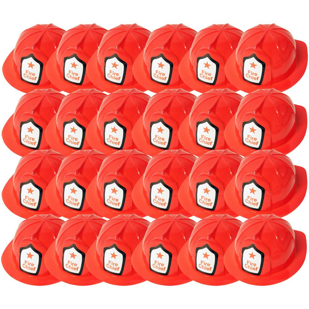 LG-Imports Spielzeug-Helm Feuerwehrhelm für Kinder – ca. 26 cm – Mit "Fire Chief"-Aufkleber, (24-tlg)