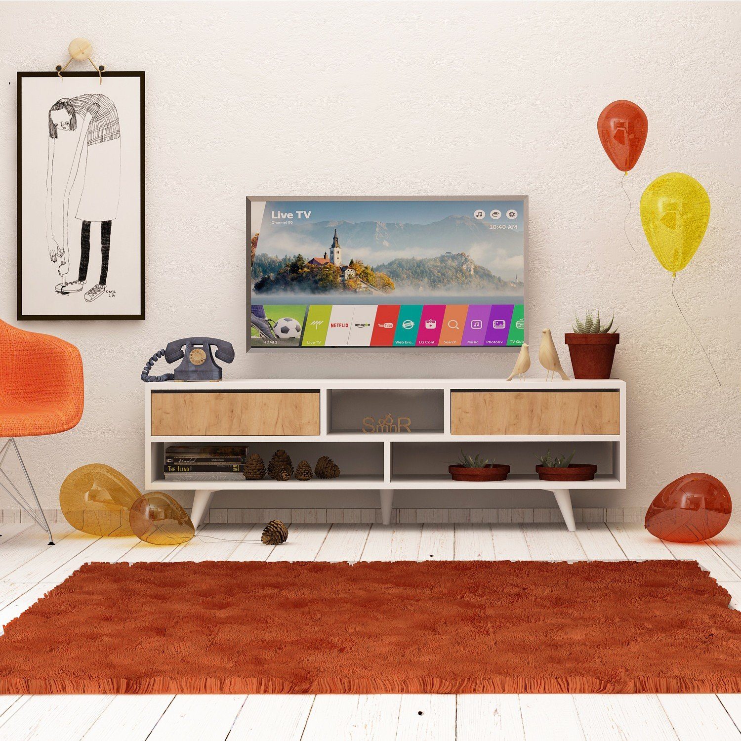 Skye Decor TV-Schrank Schränke, 40x140x35 cm, 100% Melaminbeschichtete Partikelplatte