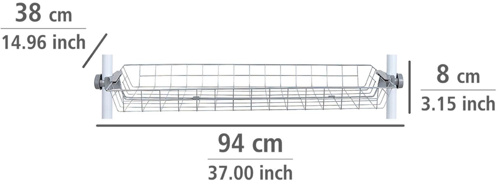 WENKO Organizer Modell Herkules (Set, 2 St), Drahtkörbe aus Stahl, Erweiterung zum Teleskop-System Herkules