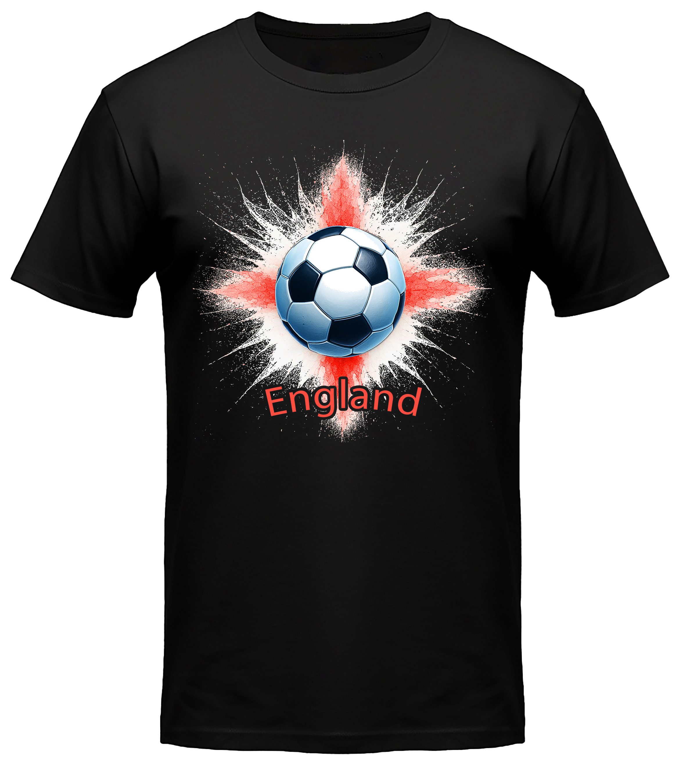 MyDesign24 T-Shirt Fussball Shirt - WM T-Shirt schwarz Herren und Damen Fussball kurzarm England Fan-Shirt i675