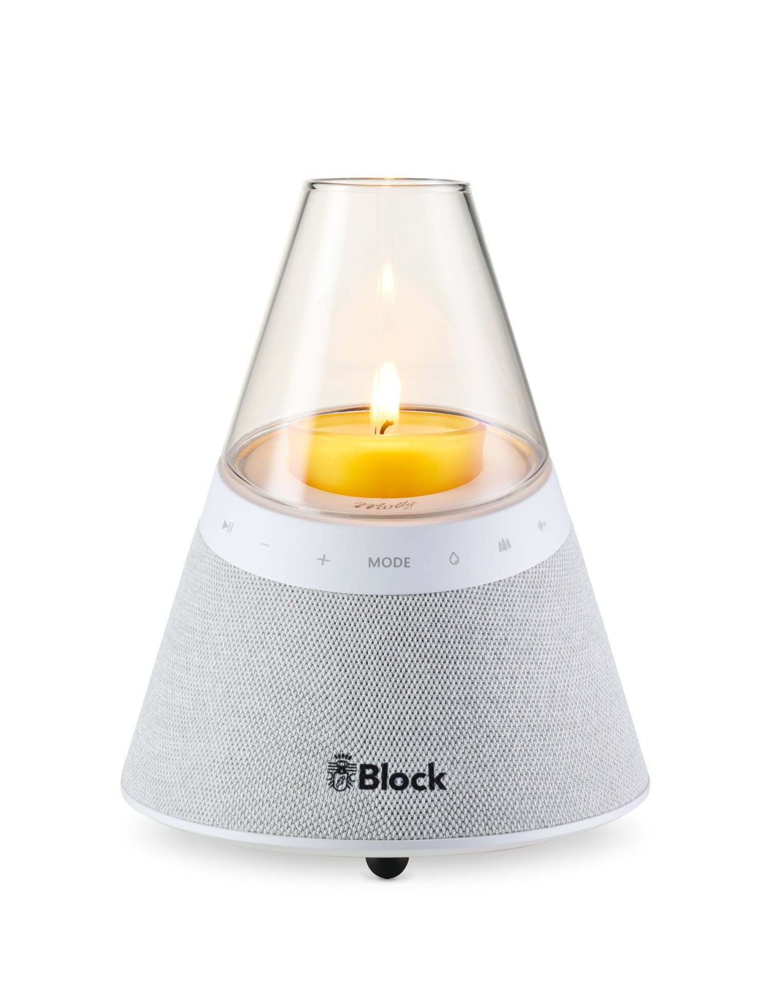 Block Block Molly Bluetooth-Lautsprecher mit Kerzenlicht, 360°, 10h Akku Bluetooth-Lautsprecher