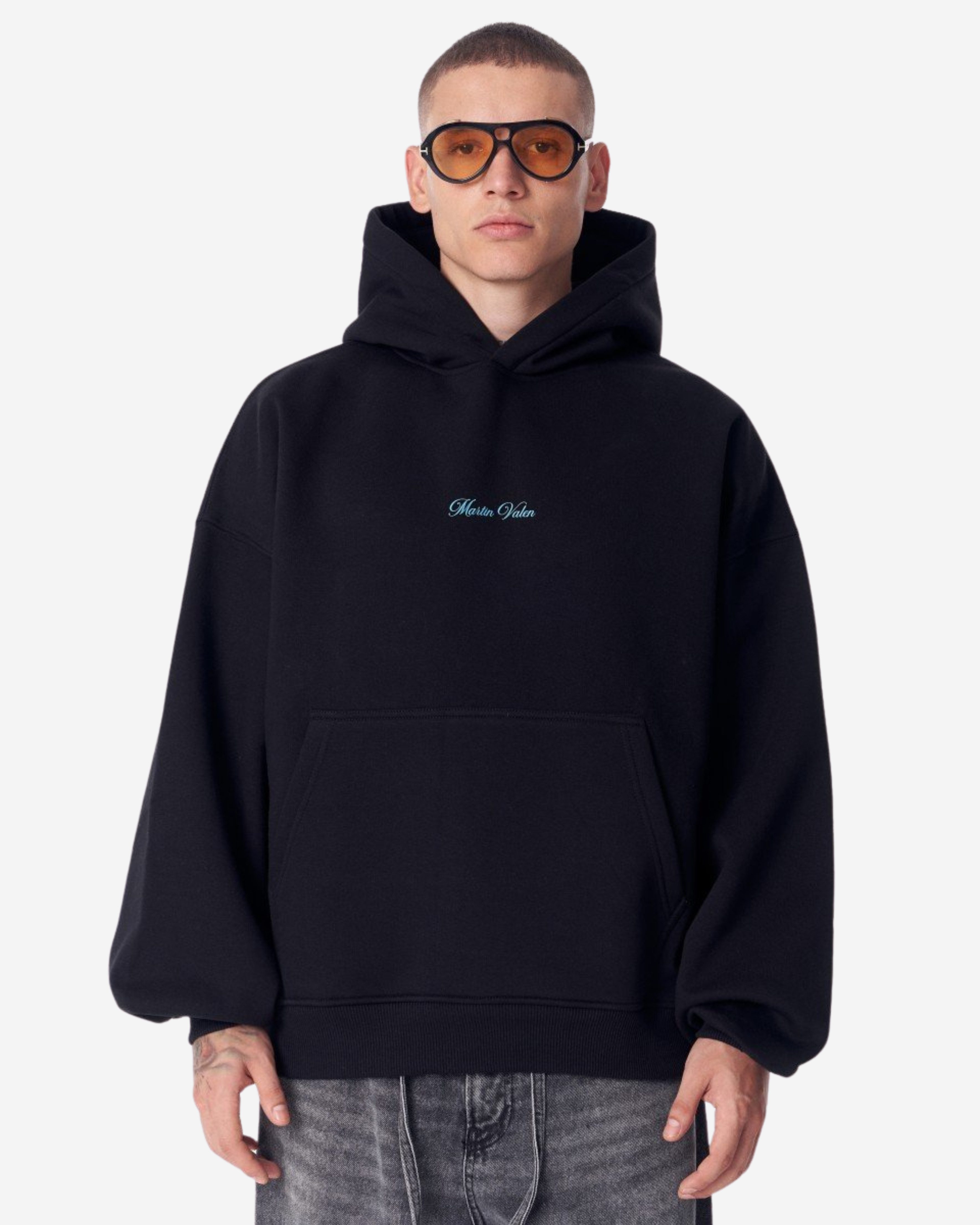 Martin Valen Kapuzenpullover Van Gogh Blüten Schwarzer Kapuzenpullover - Groß