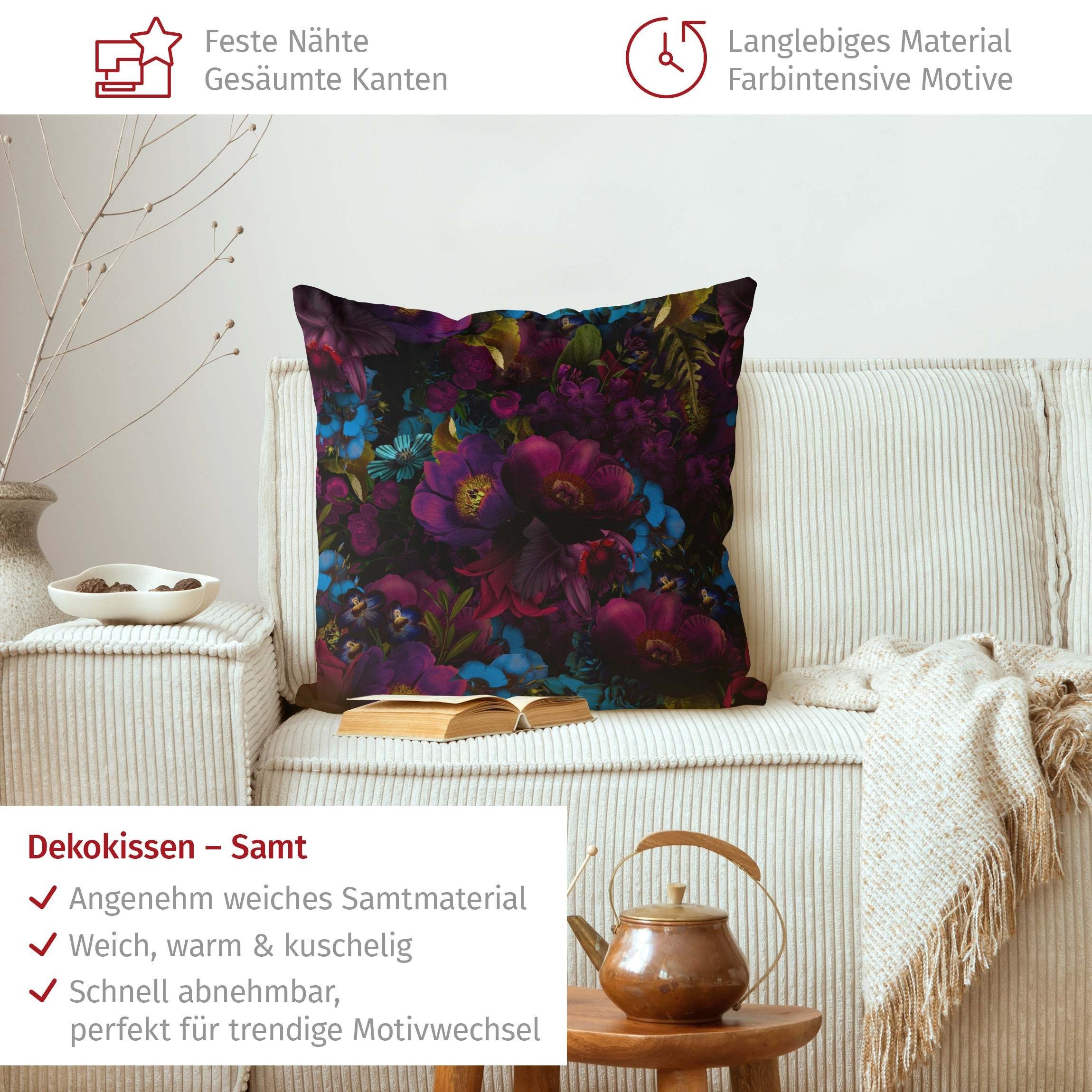 Bilderdepot24 Dekokissen drinnen Kissenhülle/ Sofakissen/ Zierkissen Kissenhülle violett Muster, Bezug mit / ohne Füllung Zierkissen Outdoor Sofa Bett