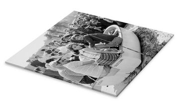 Posterlounge Acrylglasbild Bridgeman Images, Lino Ventura, Jean Paul Belmondo and Andrea Parisy, Cannes Film Festival, 1964, Wohnzimmer Fotografie