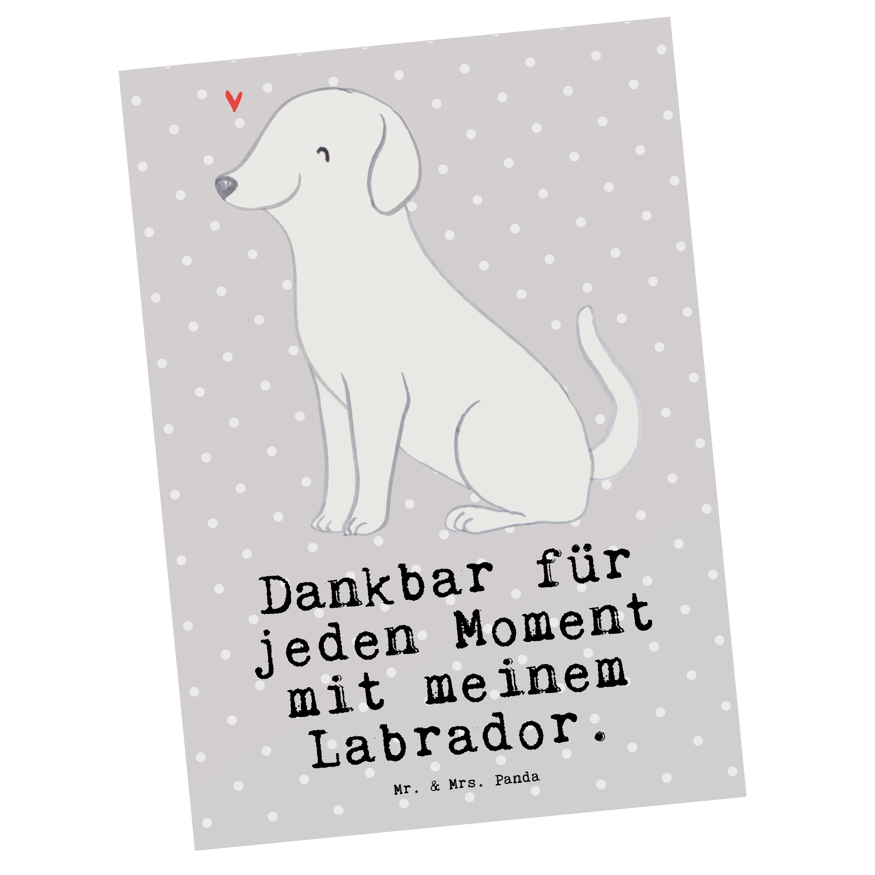 Mr. & Mrs. Panda Postkarte Labrador Moment - Grau Pastell - Geschenk, Einladung, Rassehund, Gruß