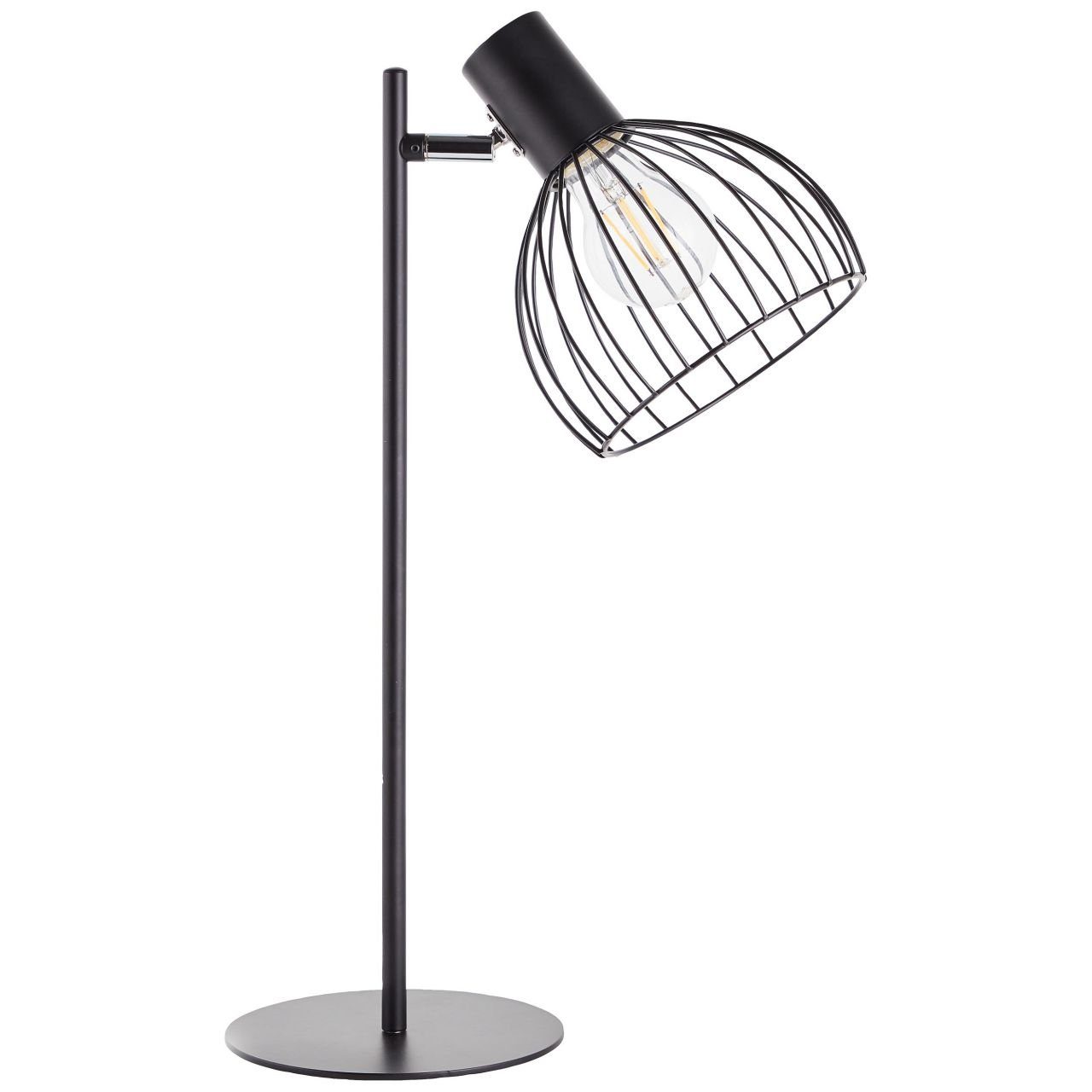 E27, Blacky, Tischleuchte Brilliant Lampe, Schnurz A60, 40W, 1x Mit matt, Tischleuchte Blacky schwarz