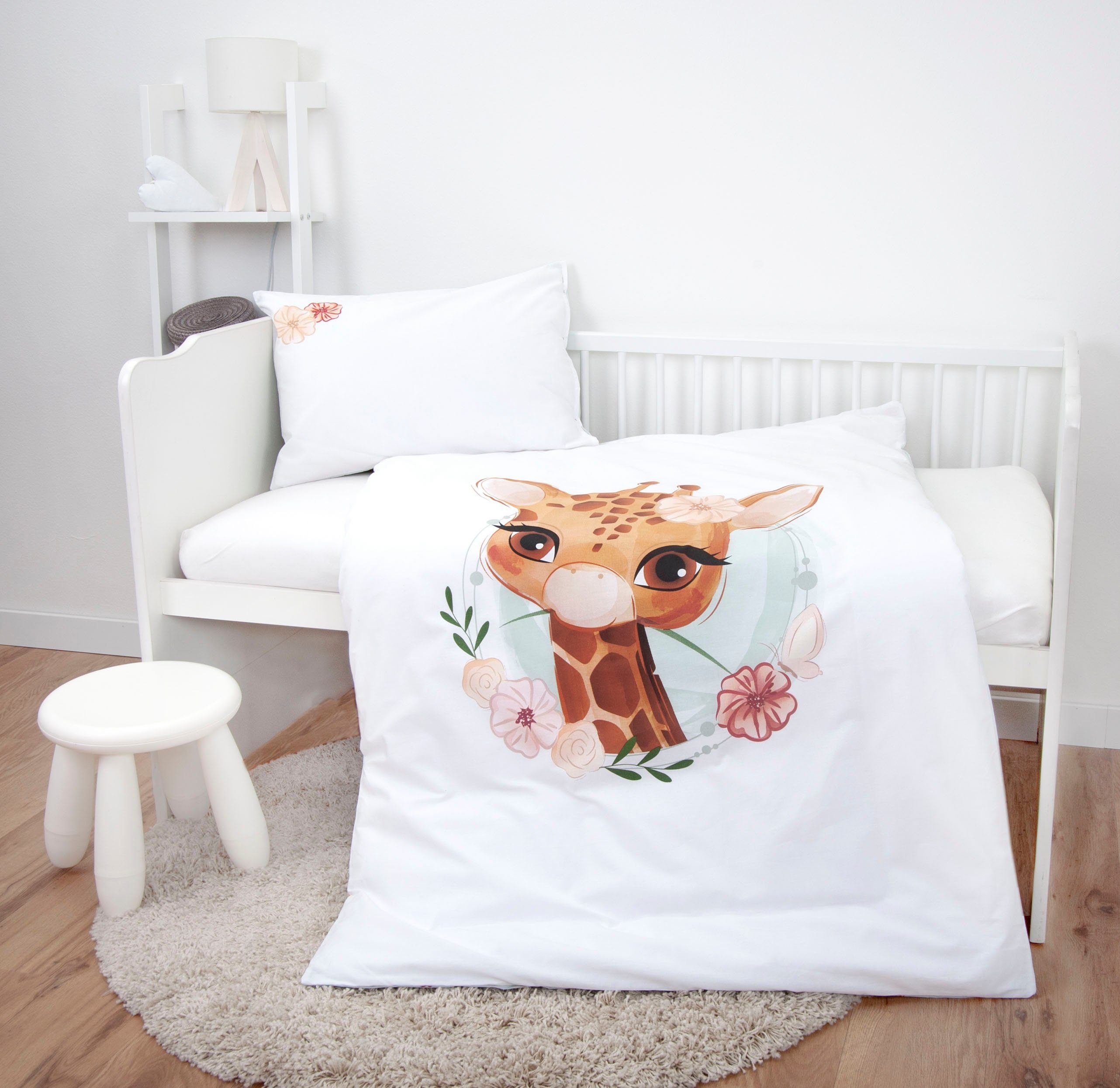 Baby Best Babybettwäsche Giraffe, Renforcé, 2 teilig, mit liebevollem Motiv