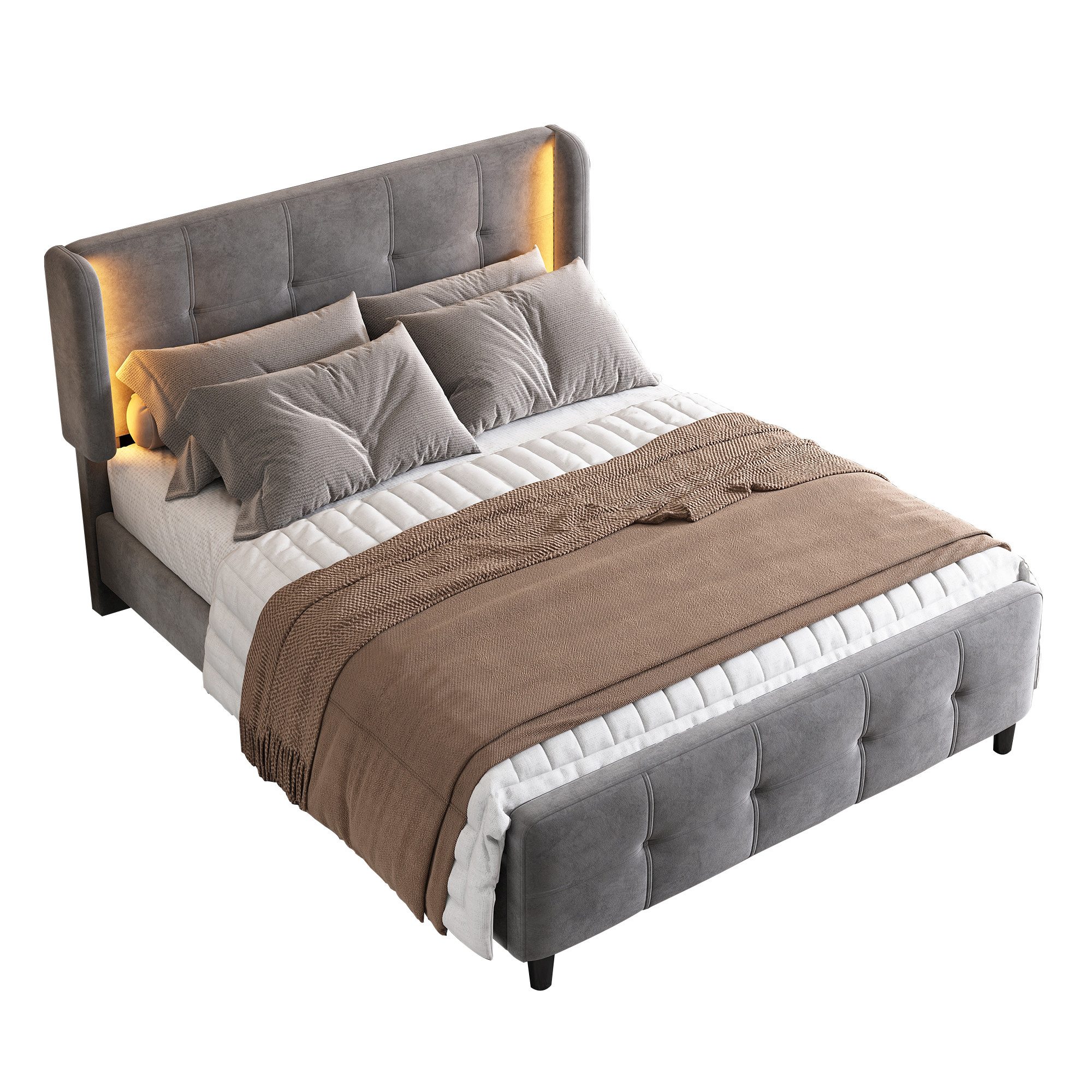 REDOM Polsterbett 140x200 cm Stauraumbett, Funktionsbett günstig online kaufen