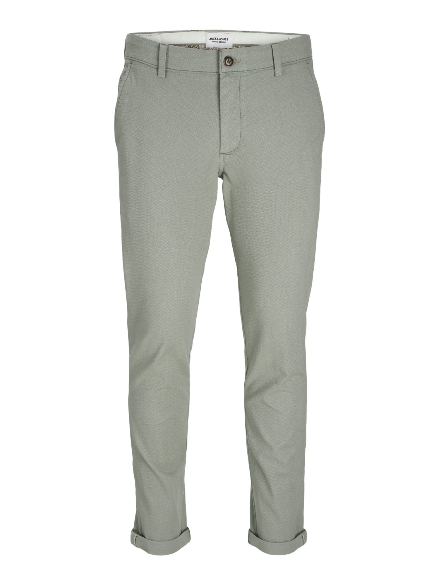 Jack & Jones Stoffhose ESS SPRING 2027 grau,Casual,Baumwolle,Strukturiert,Slim Fit,Mittel