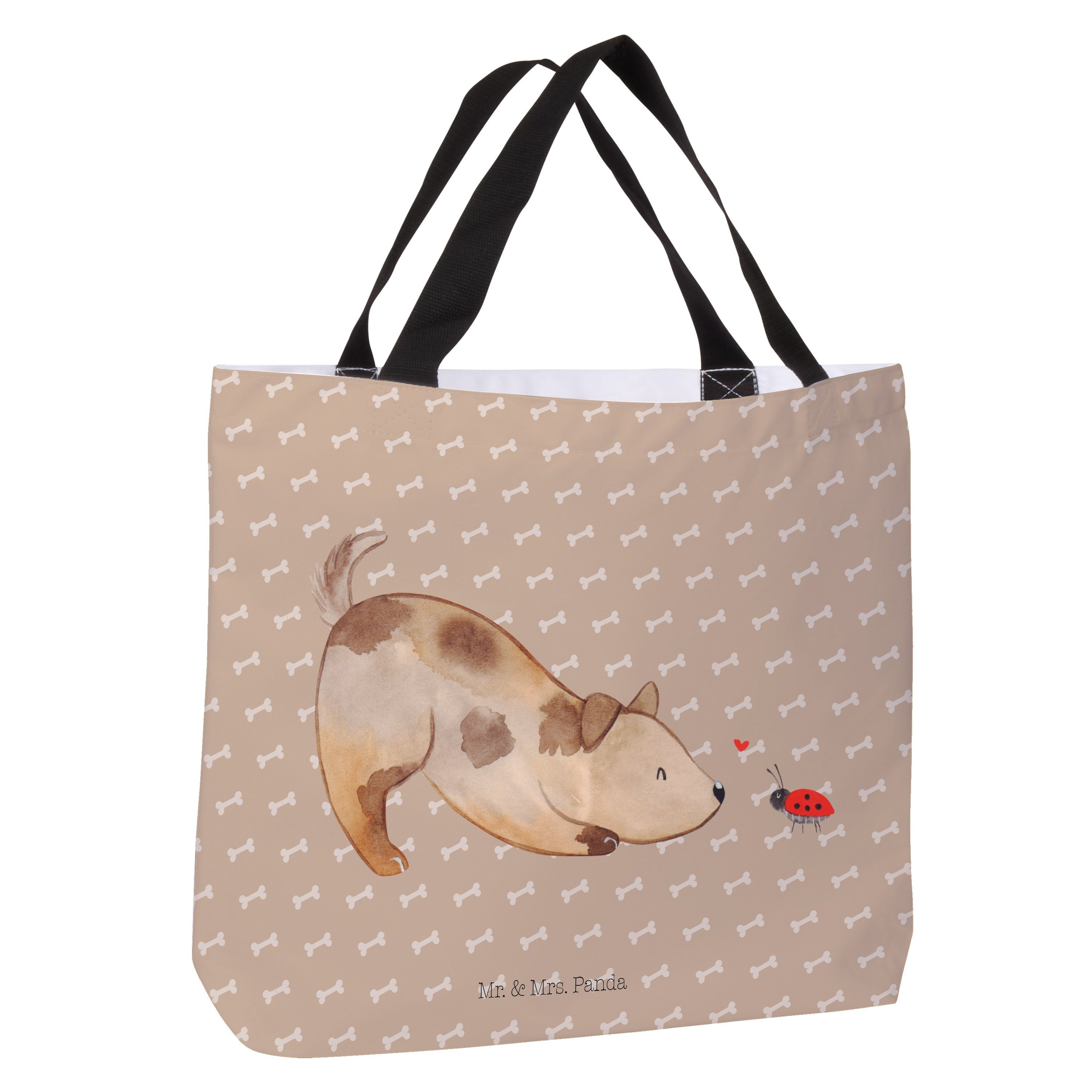 Strandtasche, Panda Hundeglück Hund (1-tlg) & Geschenk, Einkaufsbeute Shopper - Marienkäfer Mr. - Mrs.