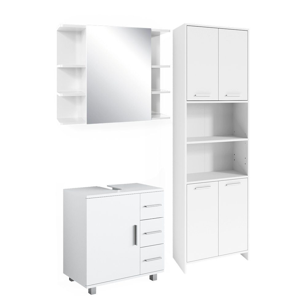 Vicco Badmöbel-Set Maris Weiß 3 Teile, günstig online kaufen