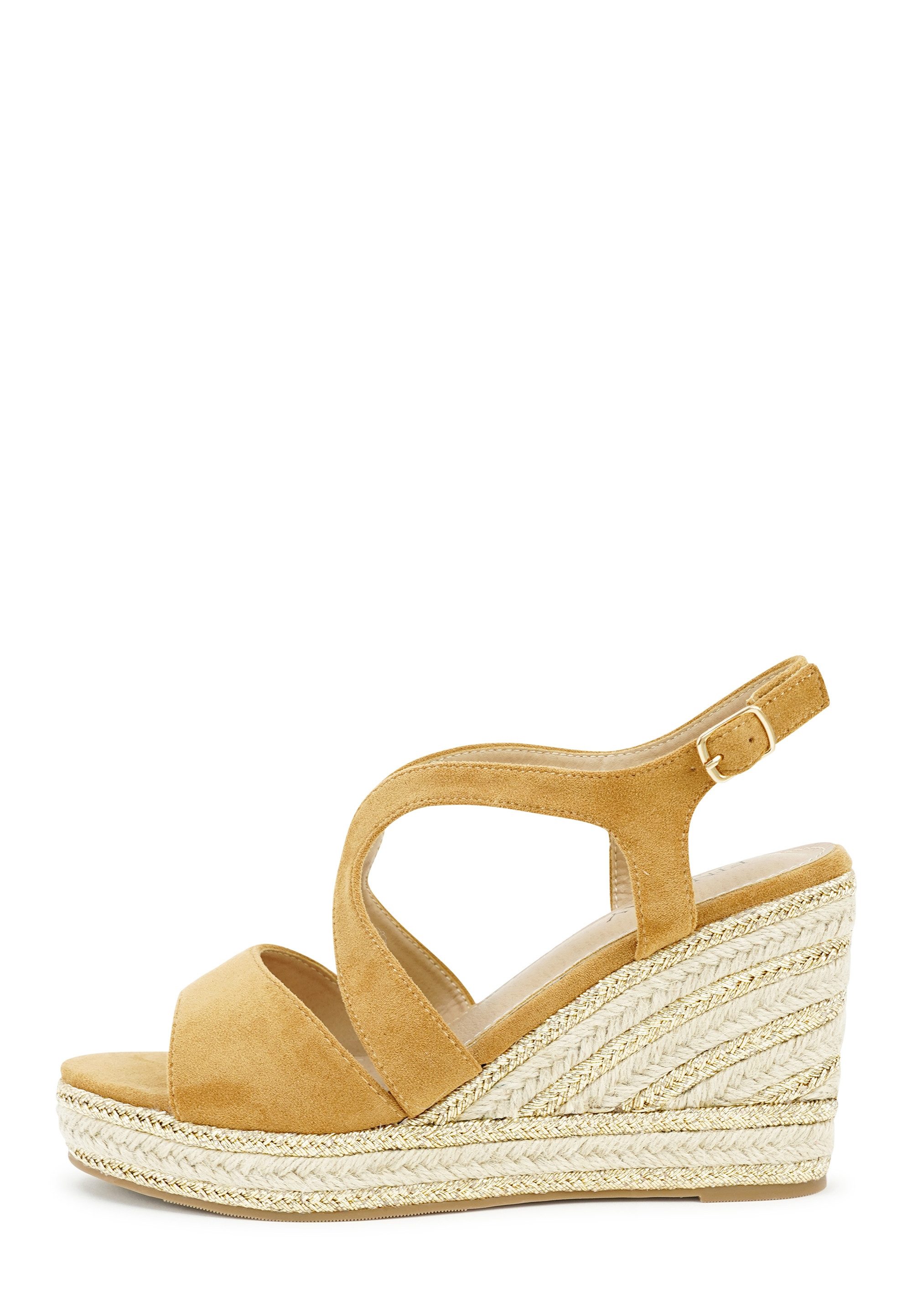 Findlay LYTA Sandale mit Keilabsatz mit geflochtenen goldfarbenen Fäden