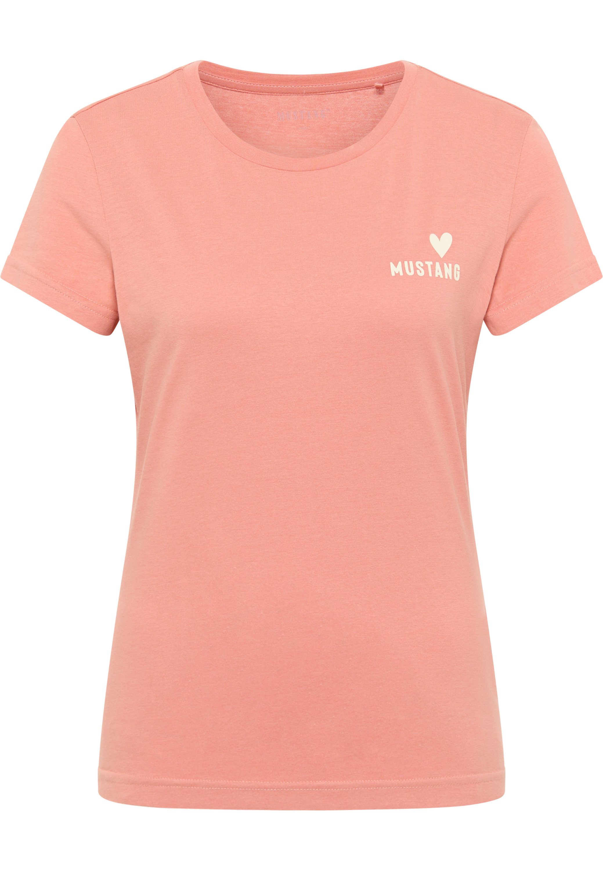 Mustang Kurzarmshirt rosa T-Shirt MUSTANG T-Shirt
