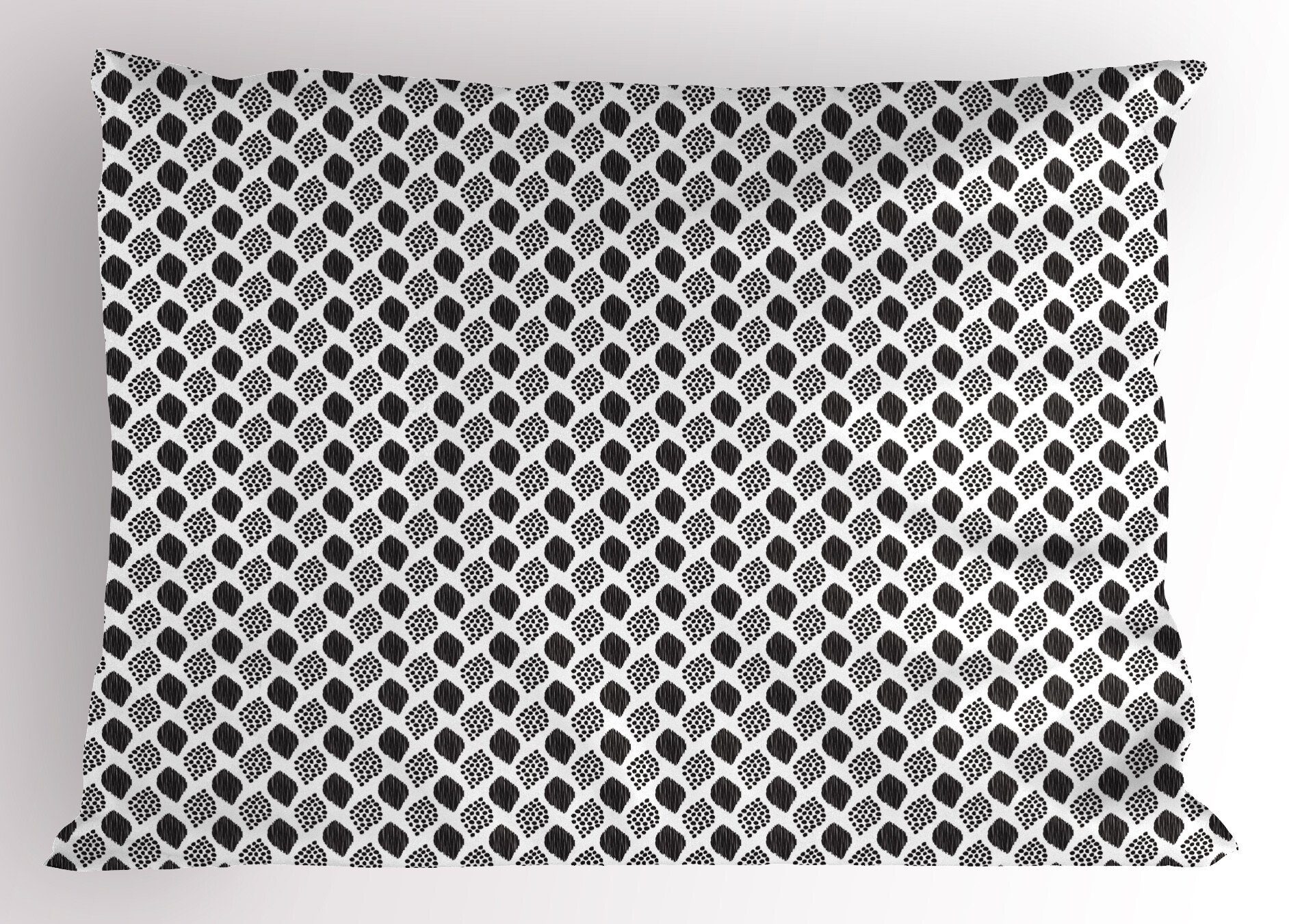 Size Standard Stück), Dekorativer Abstrakt Tupfen-Streifen-Layout Abakuhaus Kissenbezug, King Gedruckter (1 Kissenbezüge