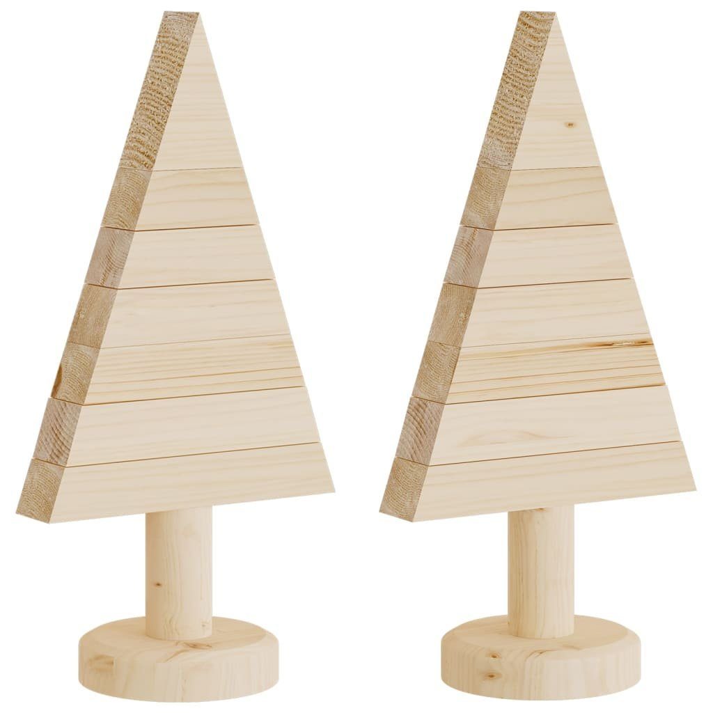 vidaXL Künstlicher Weihnachtsbaum Deko-Weihnachtsbäume 2 Holz Massivholz Stk. cm 30 Kiefer