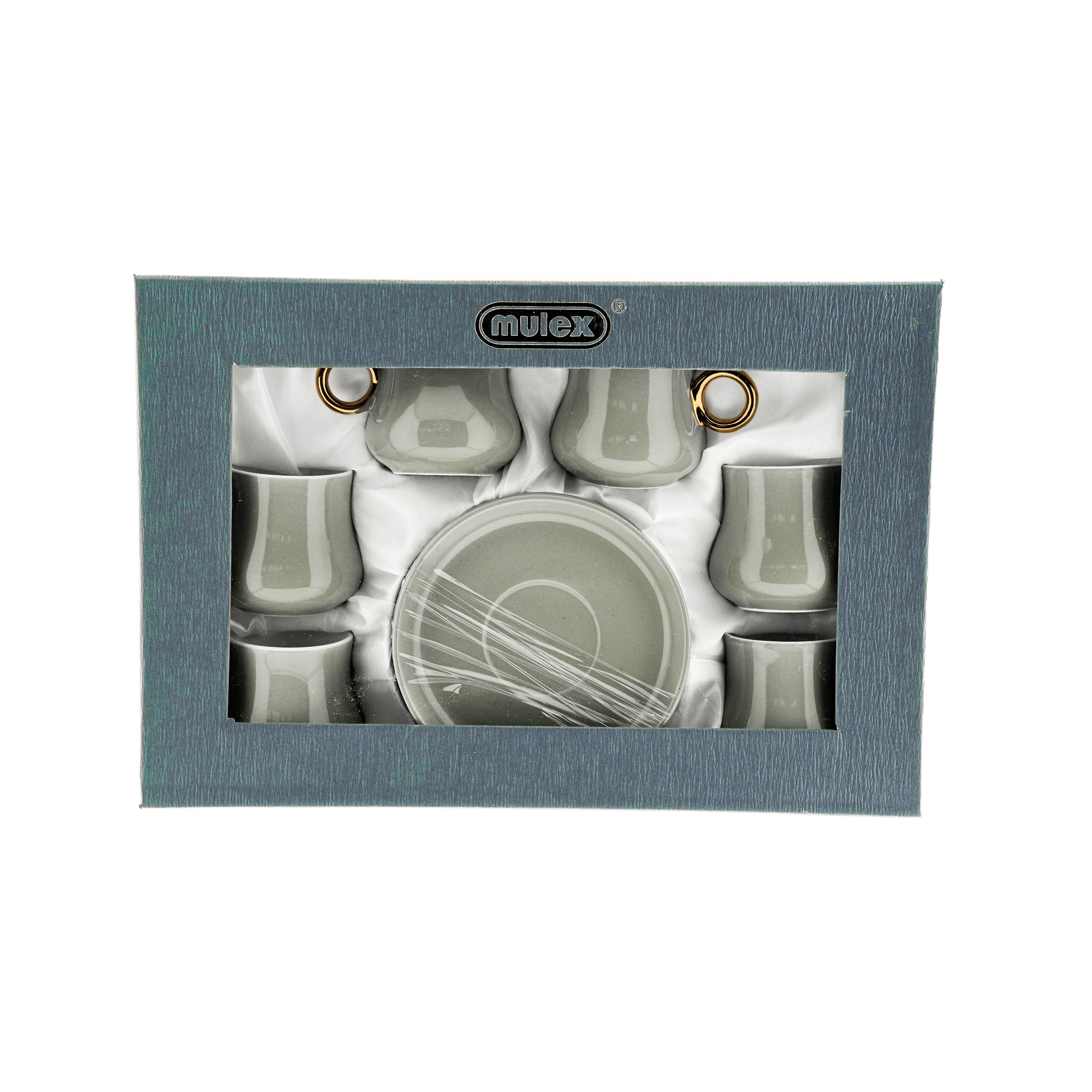 Mulex Espressotasse 12 Tlg Set Mokkatassen mit Untertasse aus Porzellan 80 ml – Bild 4 von 4