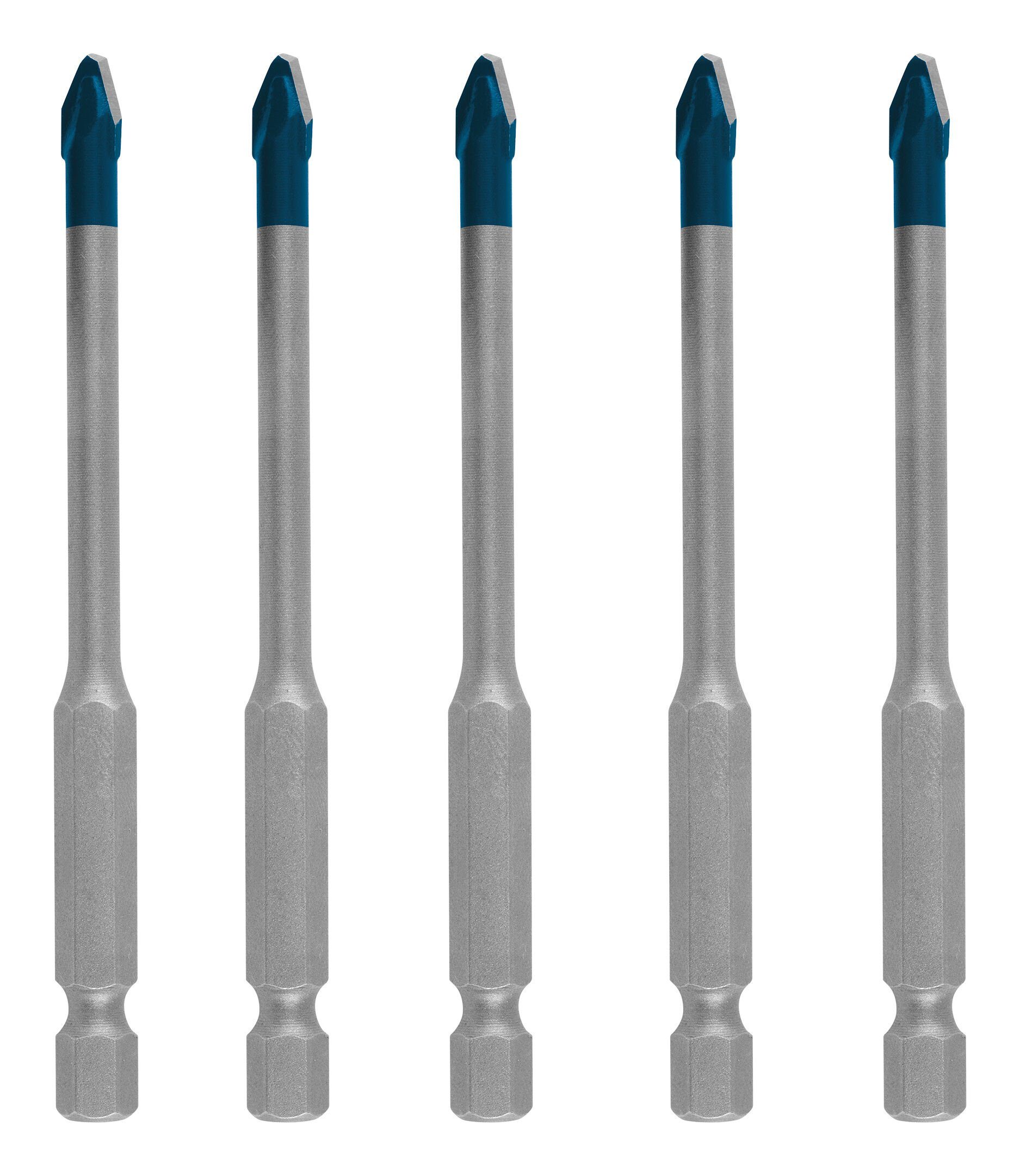 BOSCH Bohrersatz Expert HEX-9 HardCeramic, Dachziegel-Bohrer-Set, 5 mm, 5-teilig für Dreh- und Schlagbohrer