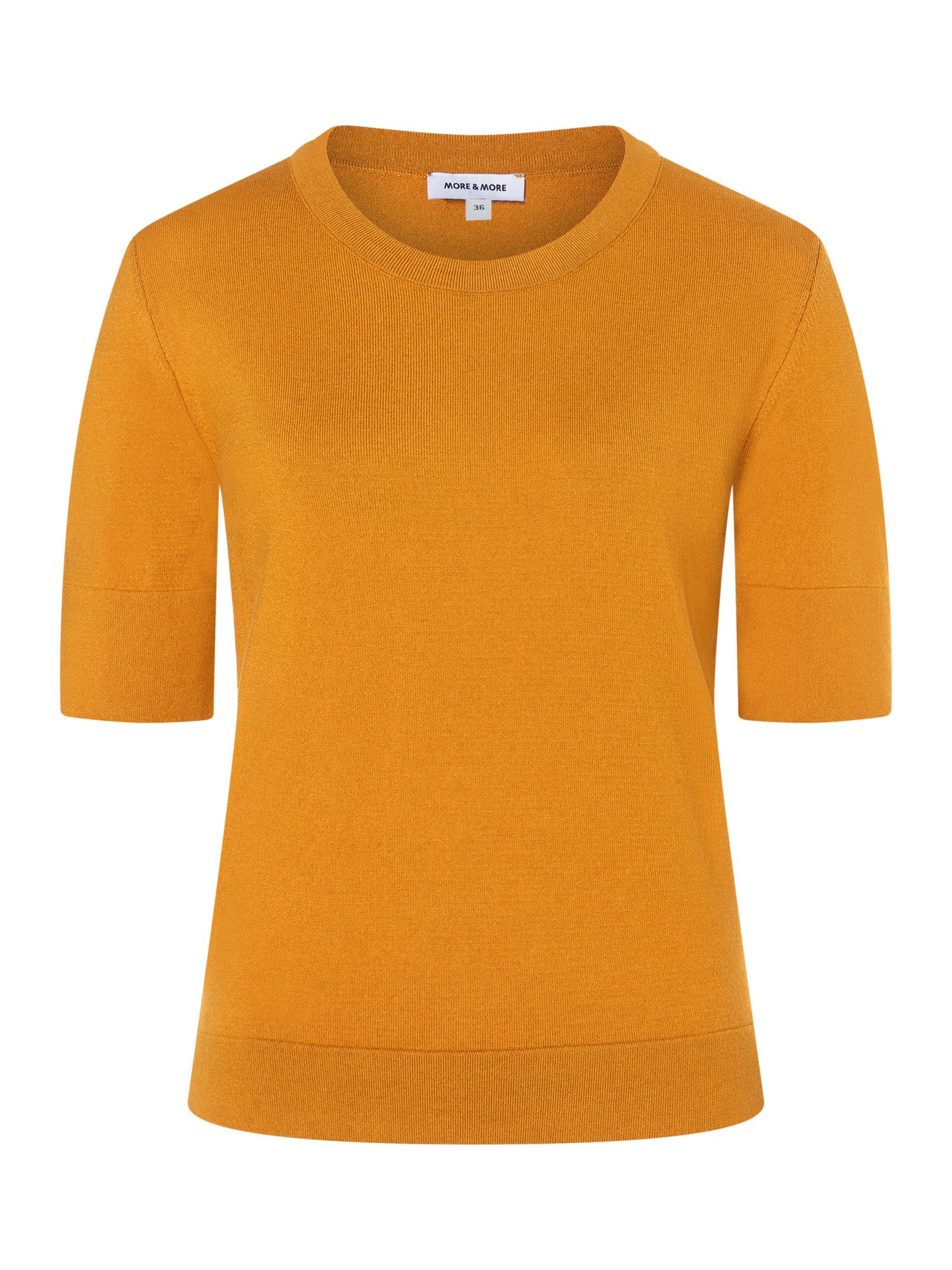 MORE&MORE Strickpullover schmaler, kurzer Viskosemixpullover