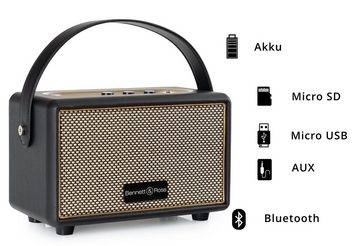 Bennett & Ross BB-820 Blackmore Junior Bluetooth-Lautsprecher (20 W, Retro Speaker in Lederoptik mit 5200 mAh Akku)