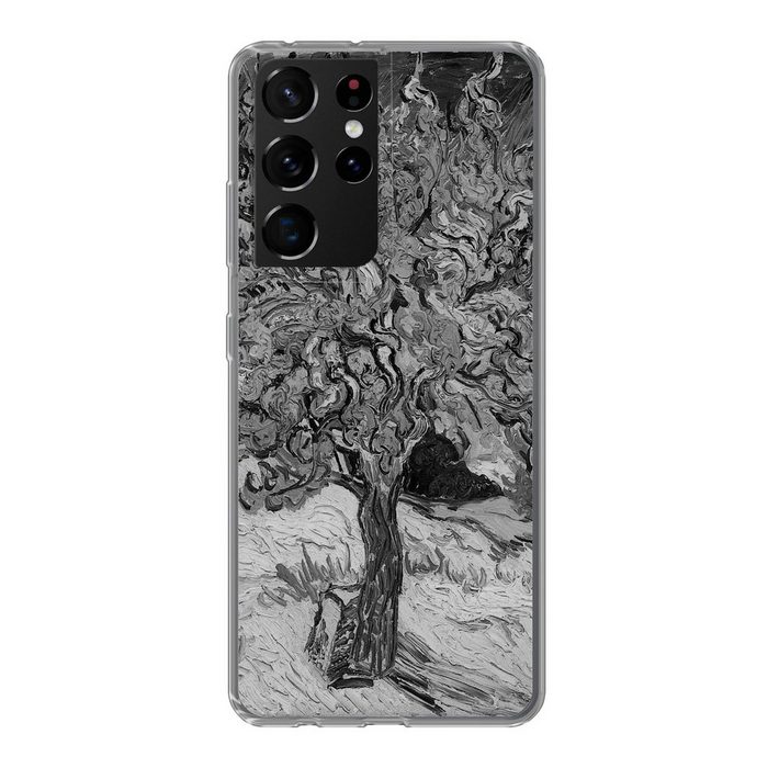 MuchoWow Handyhülle Der Maulbeerbaum - Vincent van Gogh - Schwarz und weiß Phone Case Handyhülle Samsung Galaxy S21 Ultra Silikon Schutzhülle