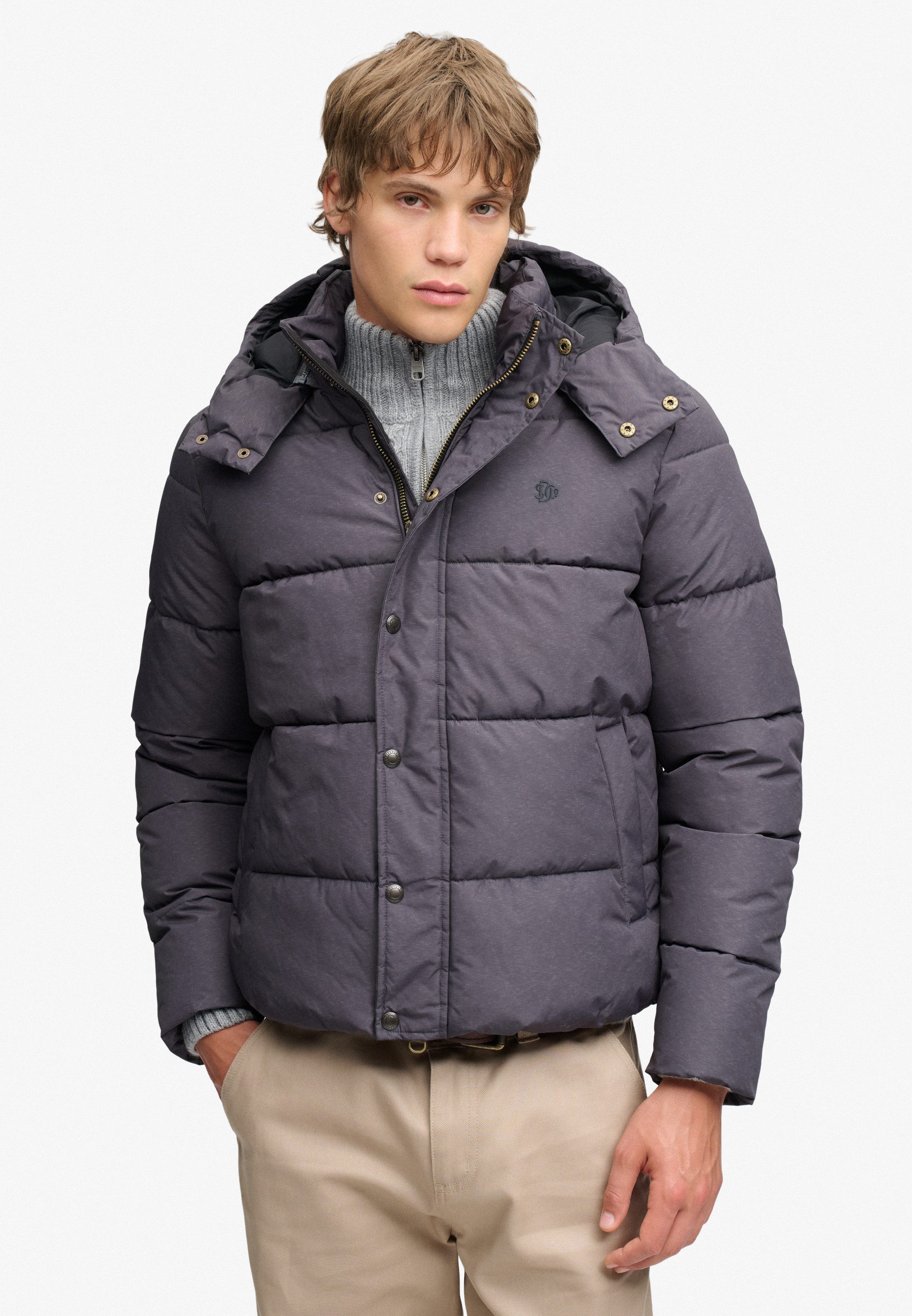 Superdry Steppjacke PREMIUM HOOD PUFFER JKT Kunstfaser, relaxed fit