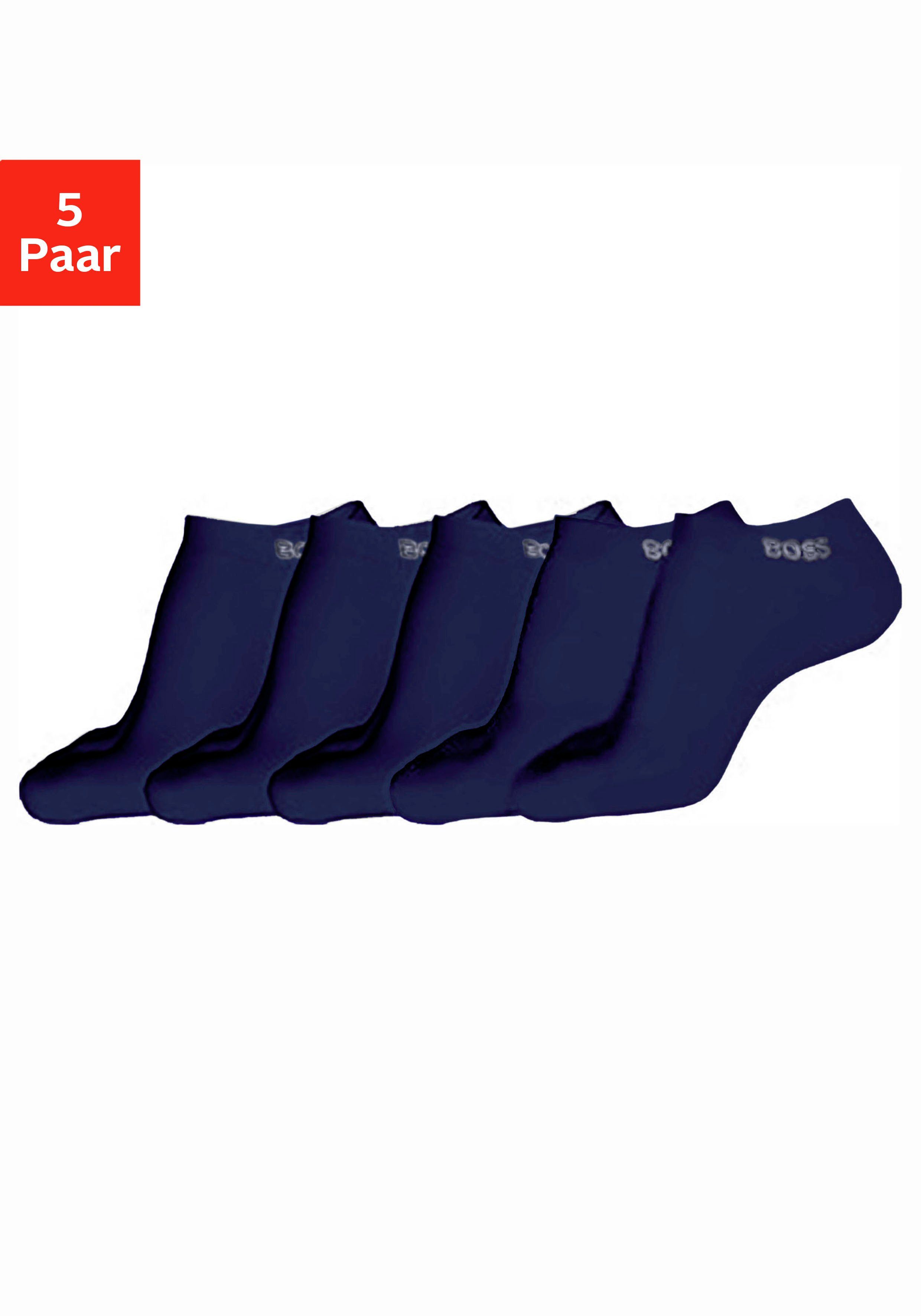 BOSS Sneakersocken 5P AS Uni Color CC (Packung, 5-Paar, 5er) im sportiven Look dunkelblau