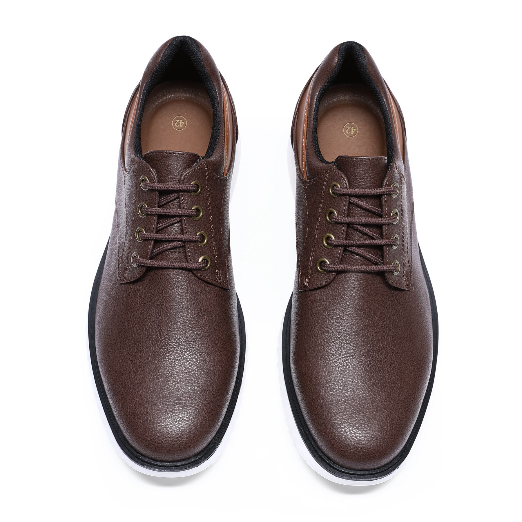 Allthemen Schnürschuh Schnürschuhe Herren Rundkappe Business Halbschuhe aus Leder – Bild 5 von 5