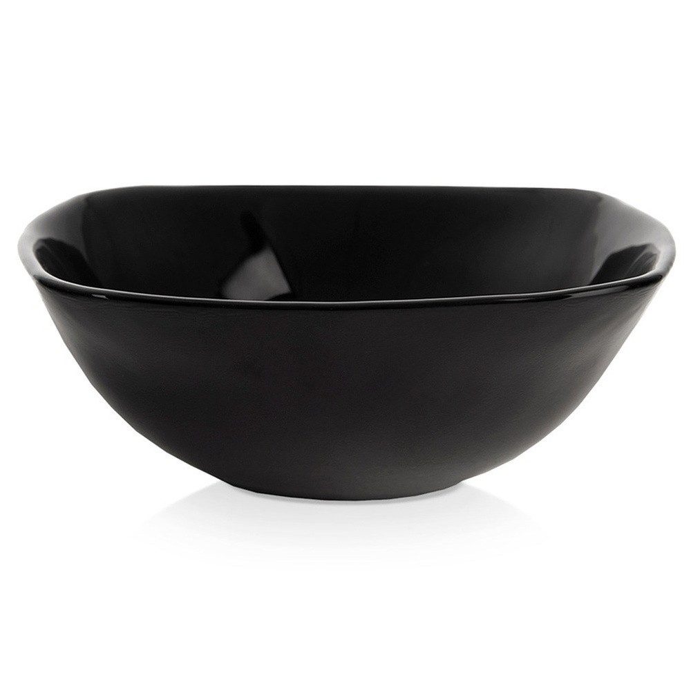 Orion Group Suppenschale LUNA aus schwarzem Opalglas quadratisch, Glas, 450ml, spülmaschinengeeignet, mikrowellengeeignet, schwarz