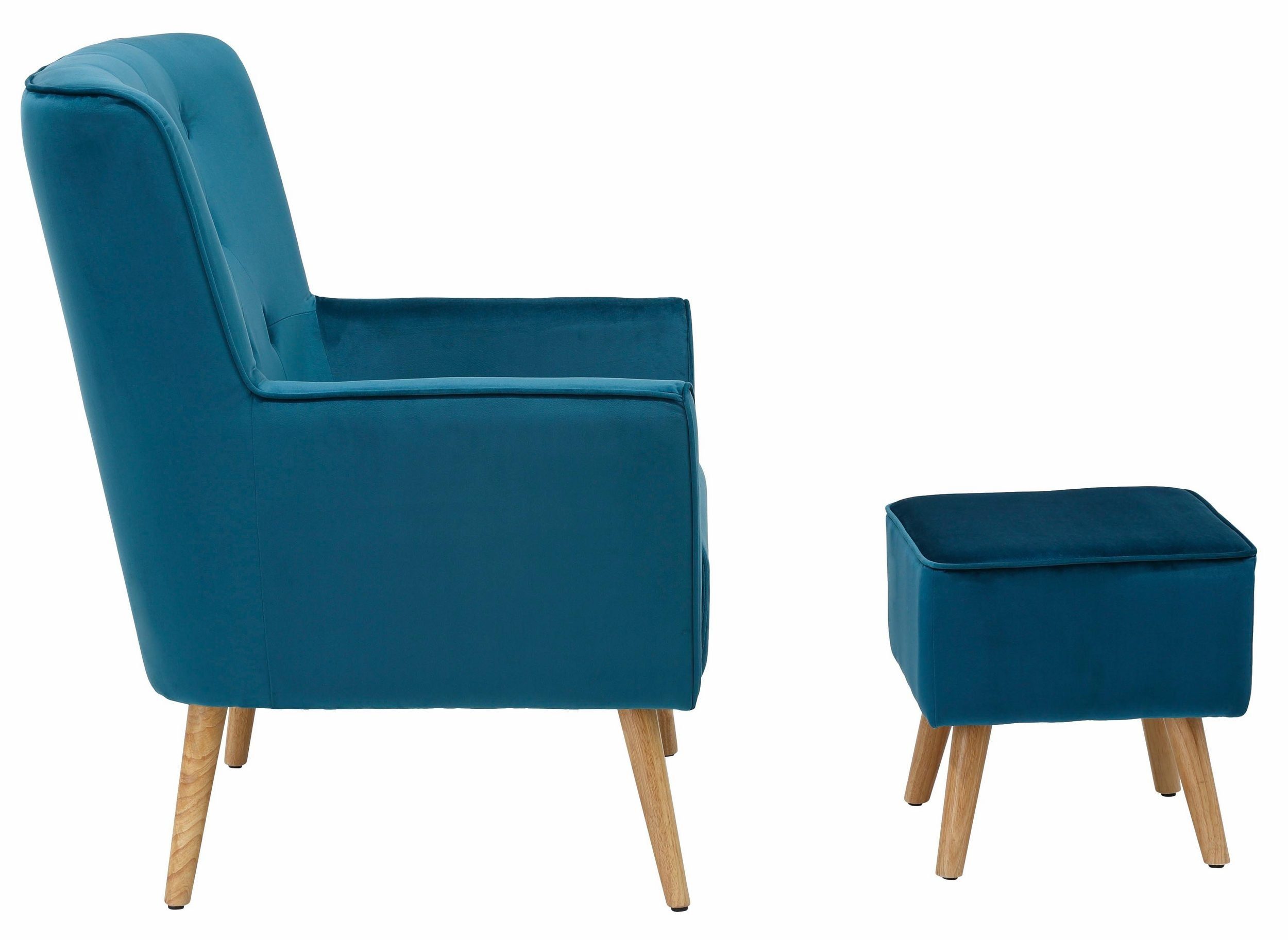 Sessel Stuhl Materialien Hocker), Farben Mike Erhältlich verschiedenen mit in loft24 und petrol (Set und