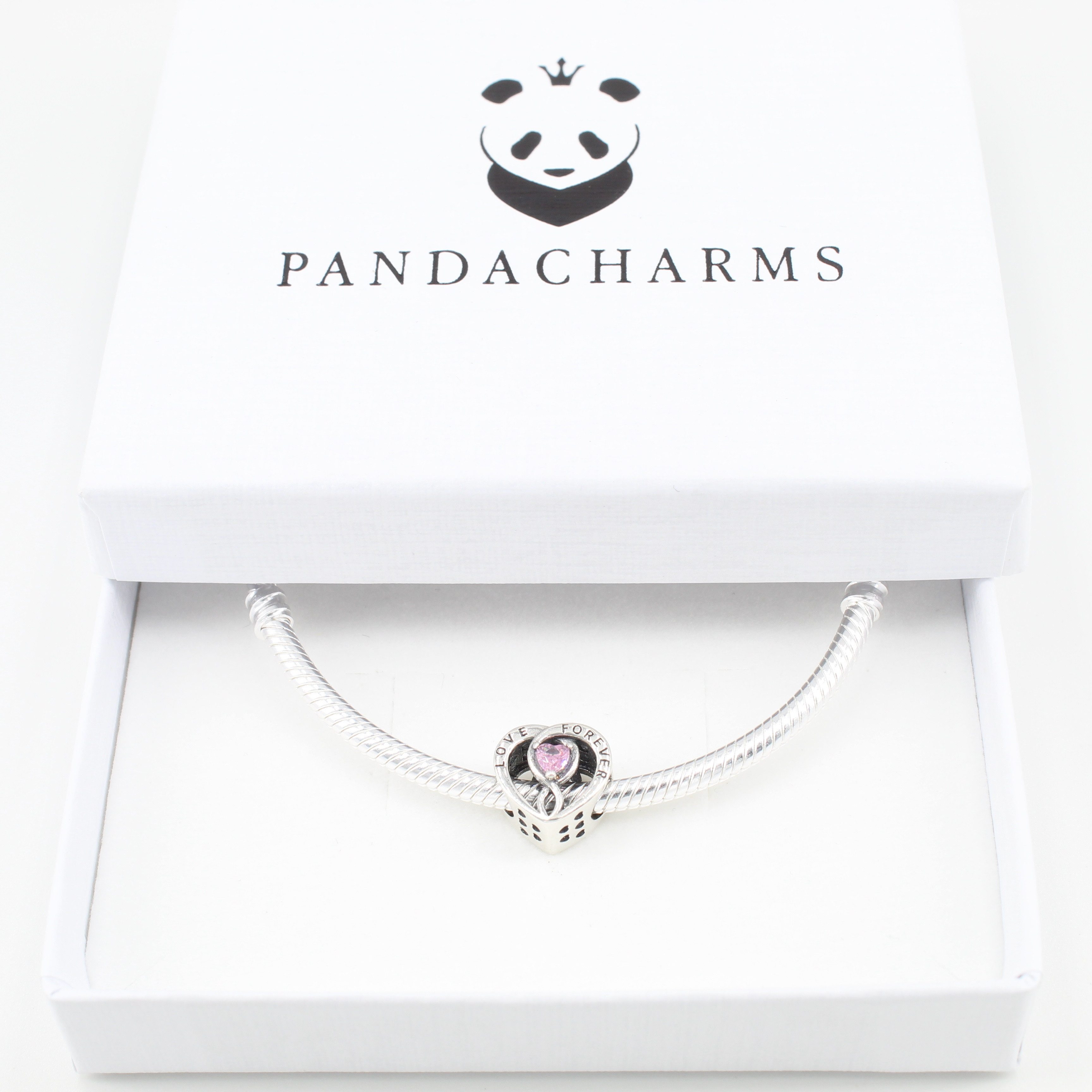 PANDACHARMS Bead Love Forever Always There Herz Charm, 925er Sterling Silber – Bild 5 von 5