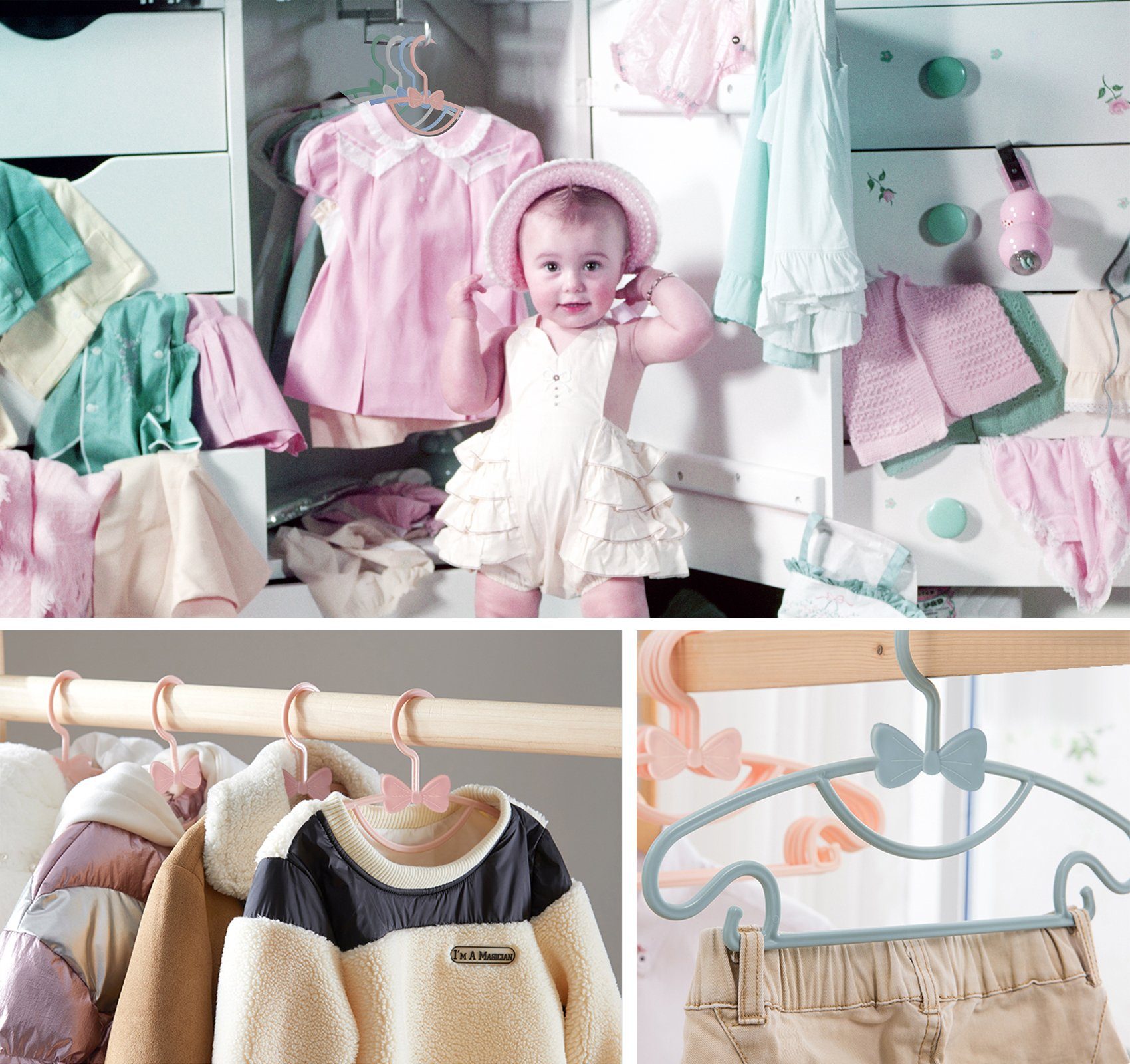 und Kleinkind-Kleidung Baby- Kinderkleiderbügel Kleiderbügel Set, Homewit 40-tlg), Kinder-Kleiderbügel für (Set, Bunt Kleiderbügel, Kunststoff Baby