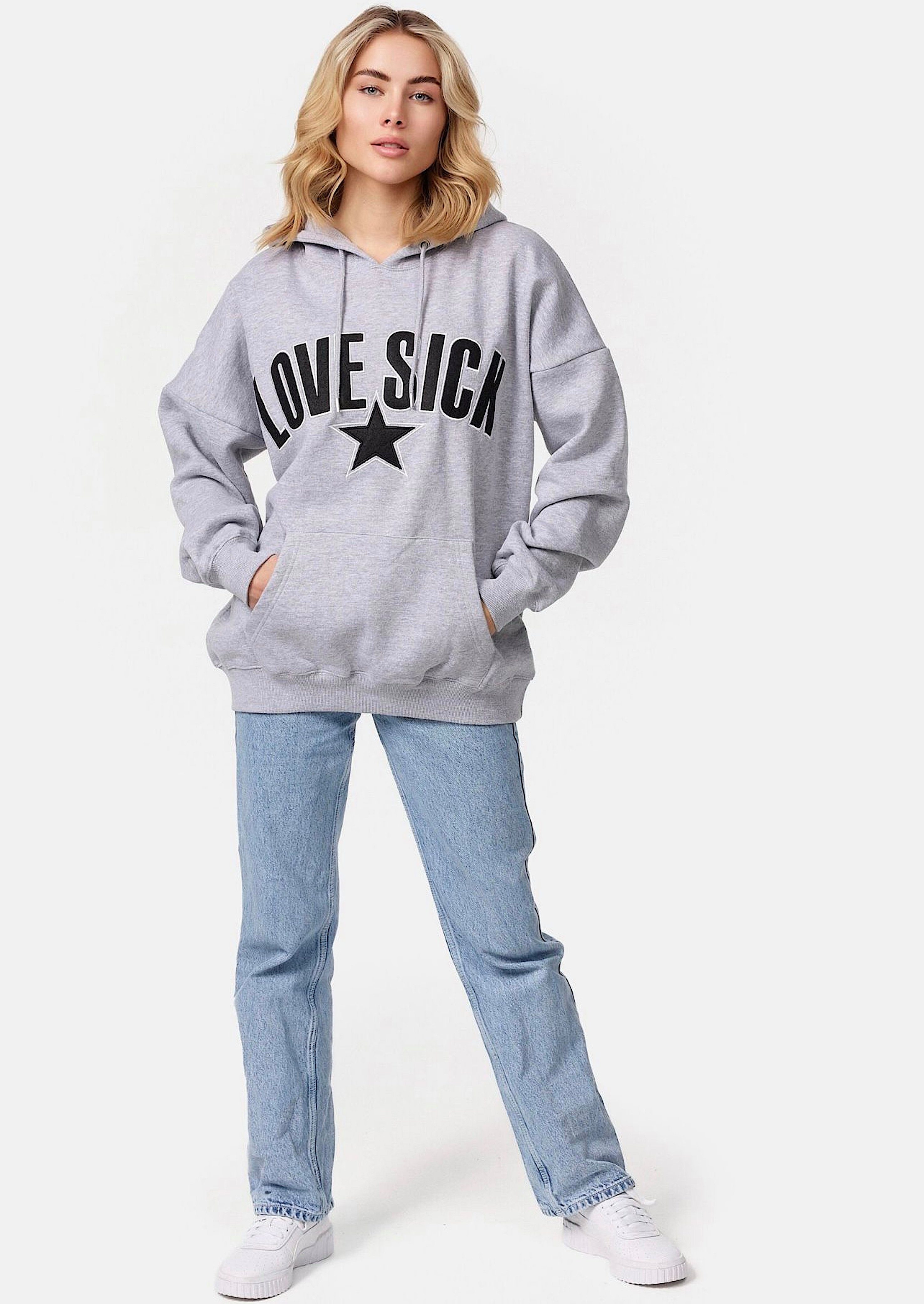 Hoodie Worldclassca Oversized Hoodie "LOVE SICK" Kapuzenpullover Sweatshirt