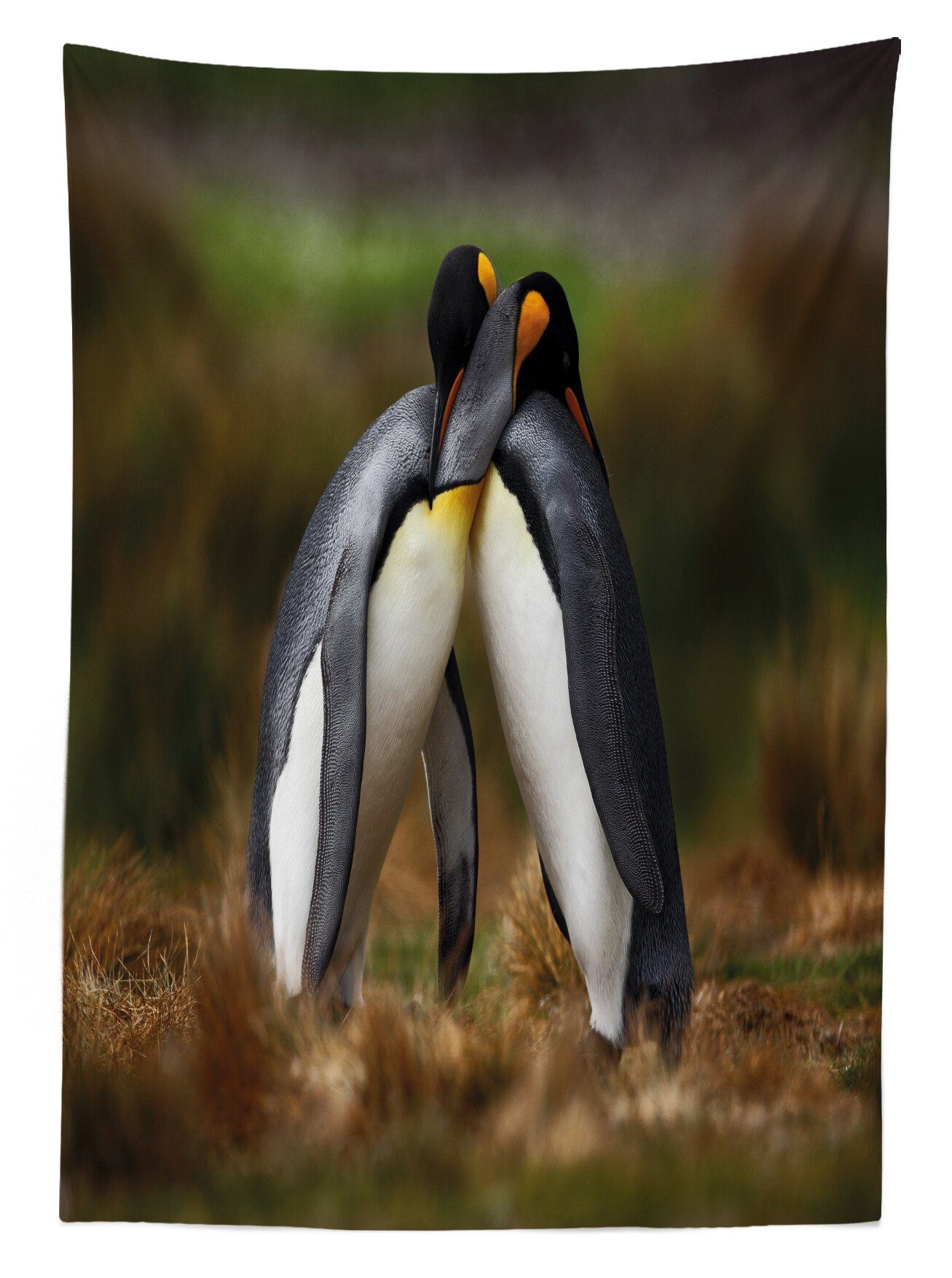 Abakuhaus Tischdecke den Tier Pinguin-Paare Waschbar Bereich Cuddling Klare Für Farben, Farbfest Außen geeignet