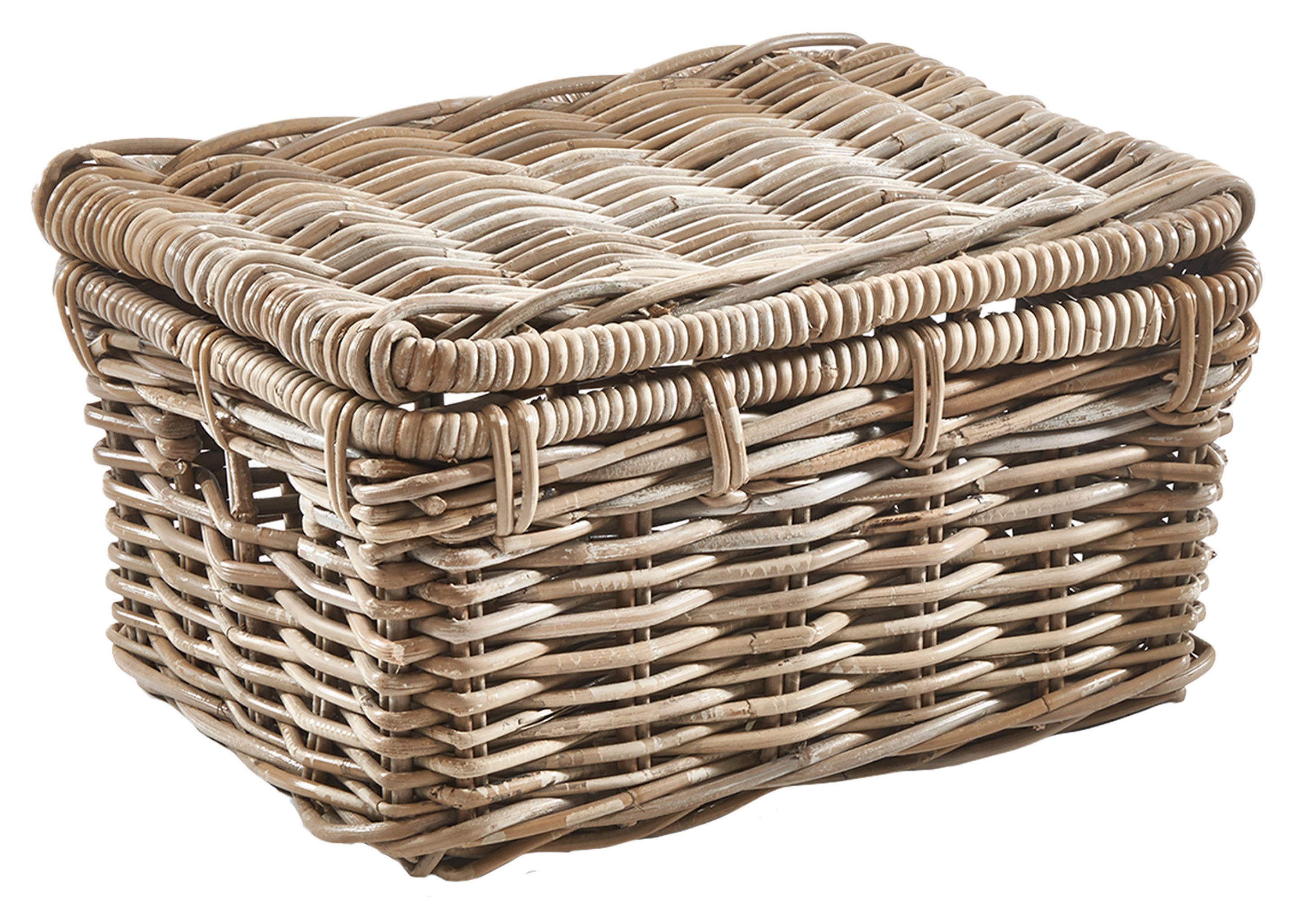 Kobolo Truhe Rattantruhe Kiste aus Rattan in kubu grey - klein (1 Stück, 1 günstig online kaufen