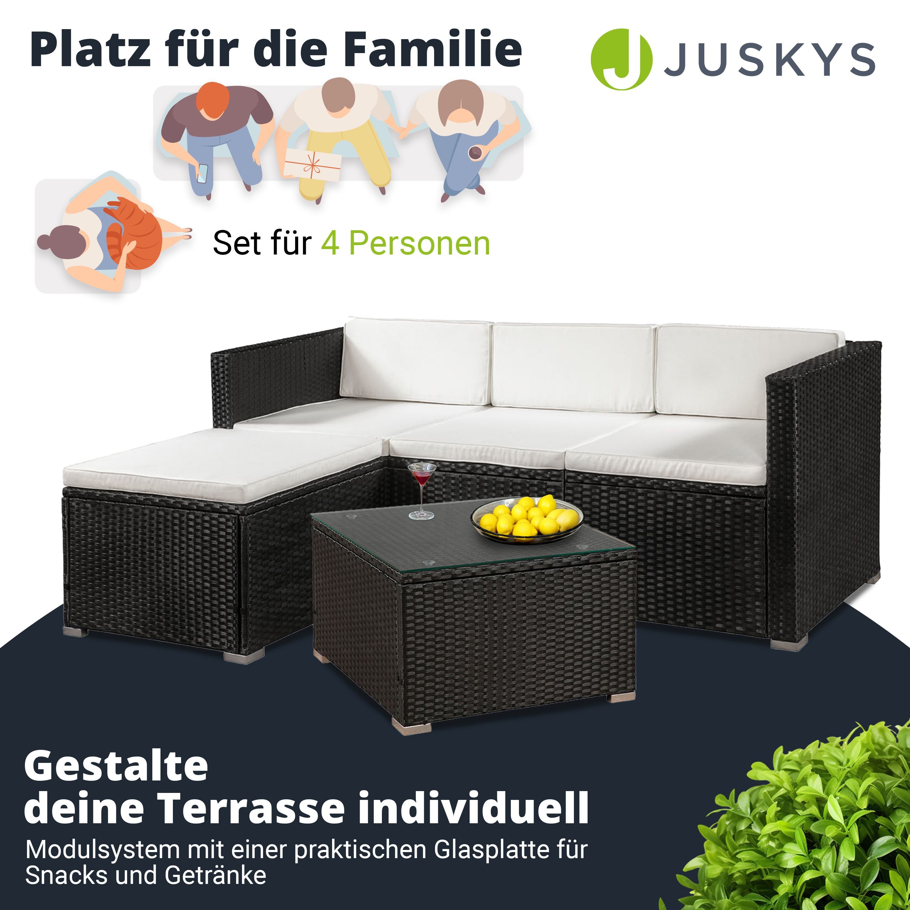 Juskys Gartenlounge-Set Punta Cana, (Set, Sitzgruppe), günstig online kaufen