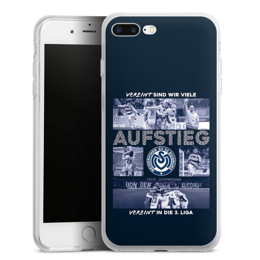 DeinDesign Handyhülle MSV Duisburg Aufstieg Offizielles Lizenzprodukt, Apple iPhone 7 Plus Silikon Hülle Bumper Case Handy Schutzhülle